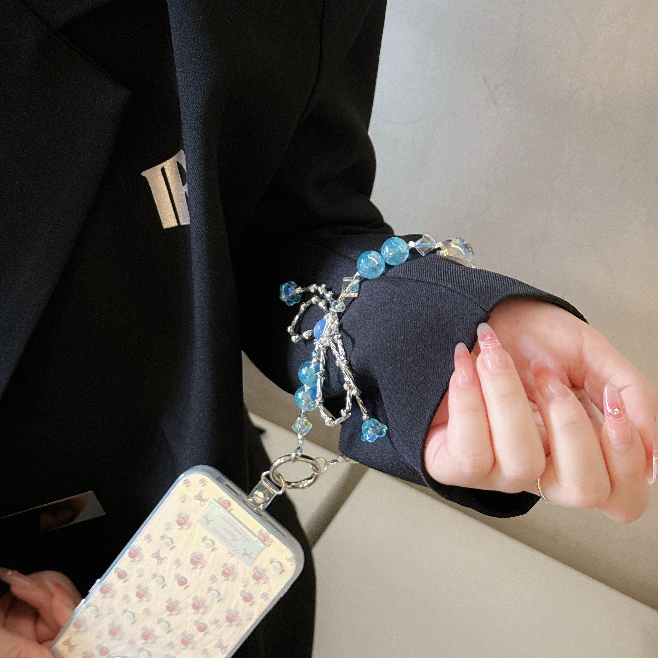 Delicate Flower & Crystal Phone Charms