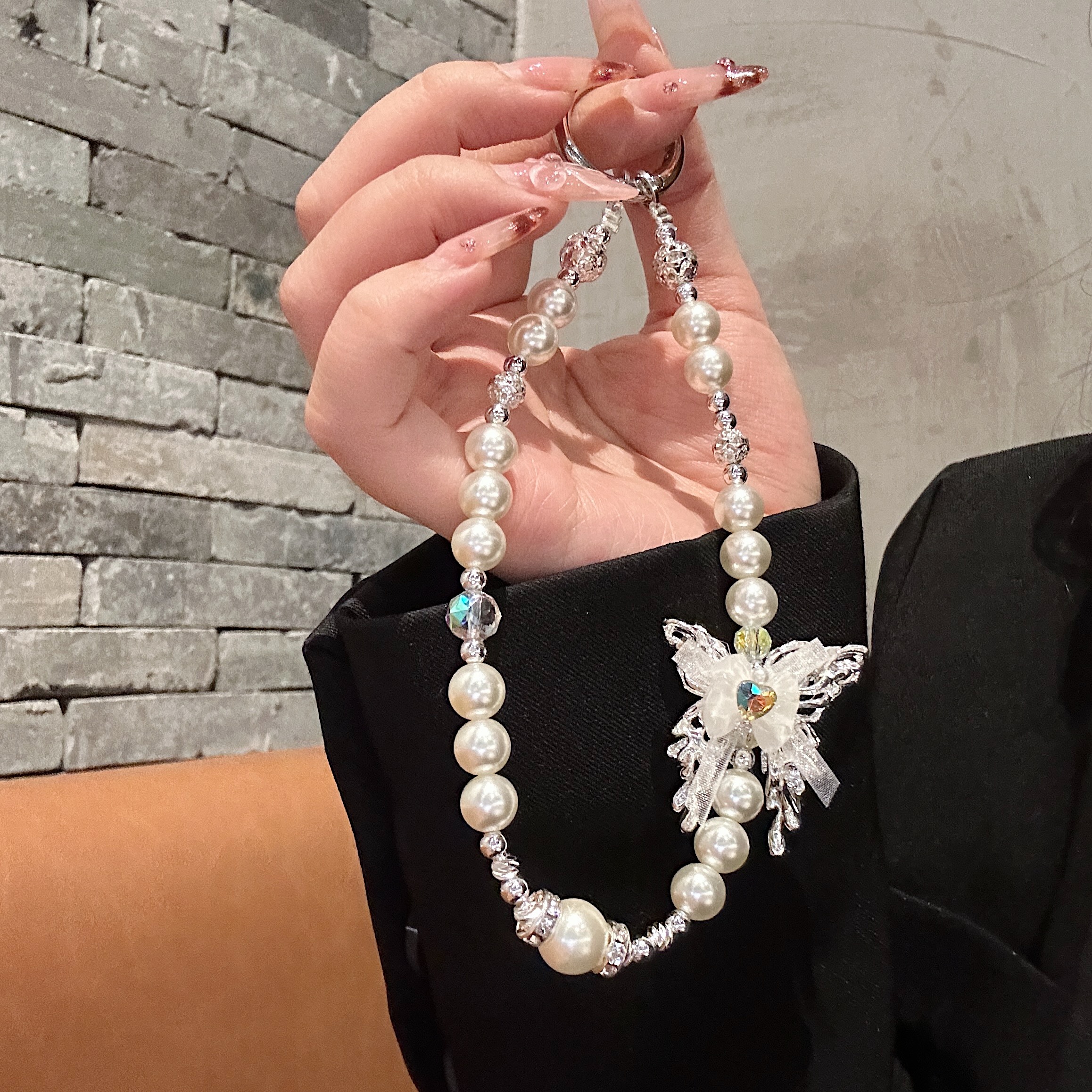 Ethereal Butterfly & Pearl Phone Charms