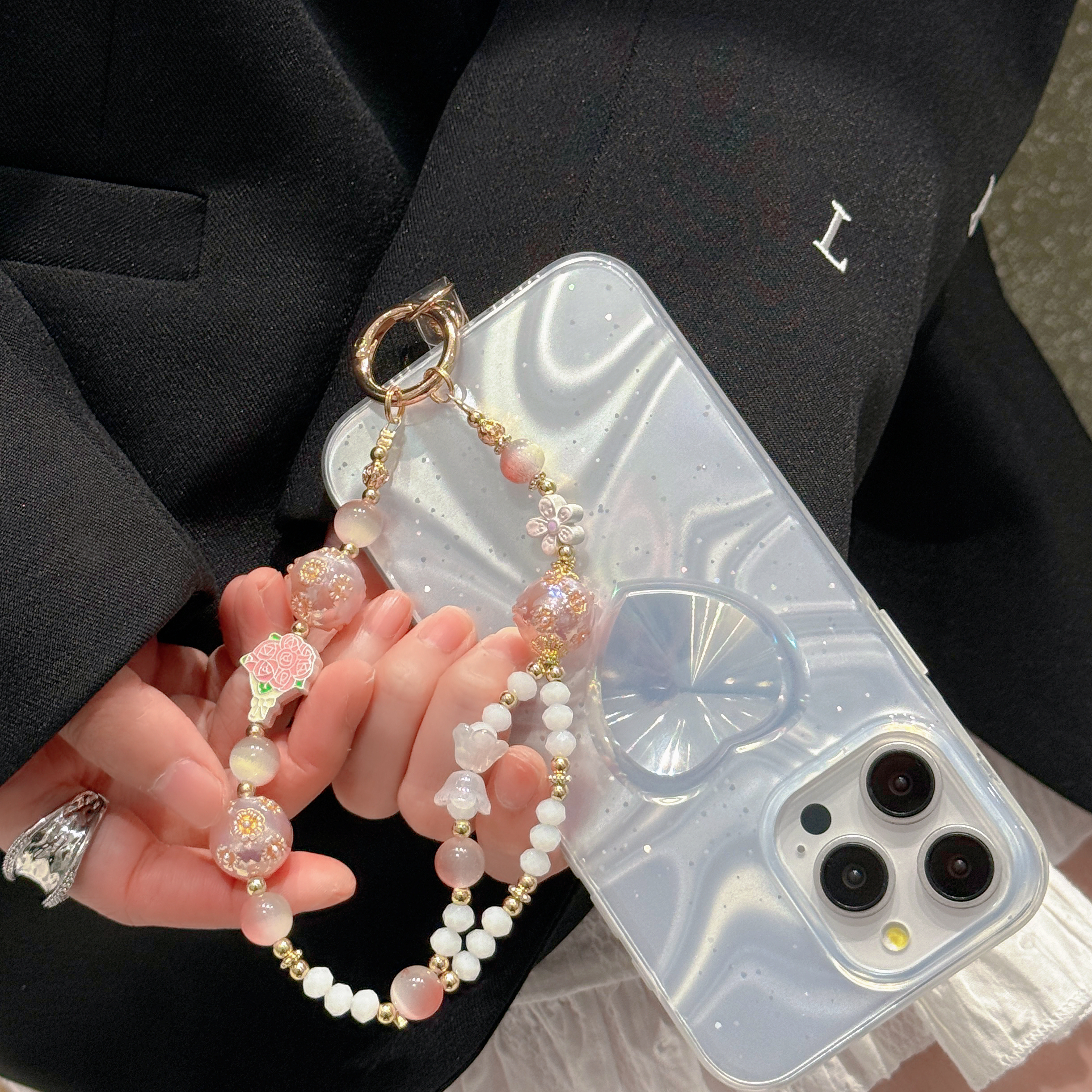 Sparkling Spring & Crystal Bead Phone Charms