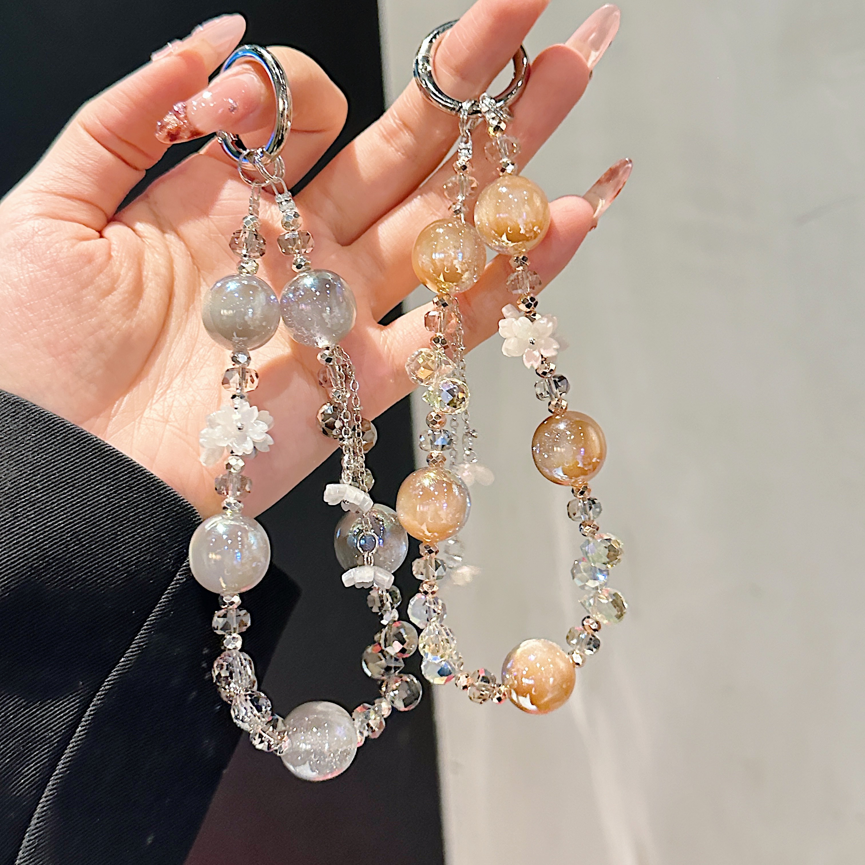 Floral & Crystal Bead Phone Charms