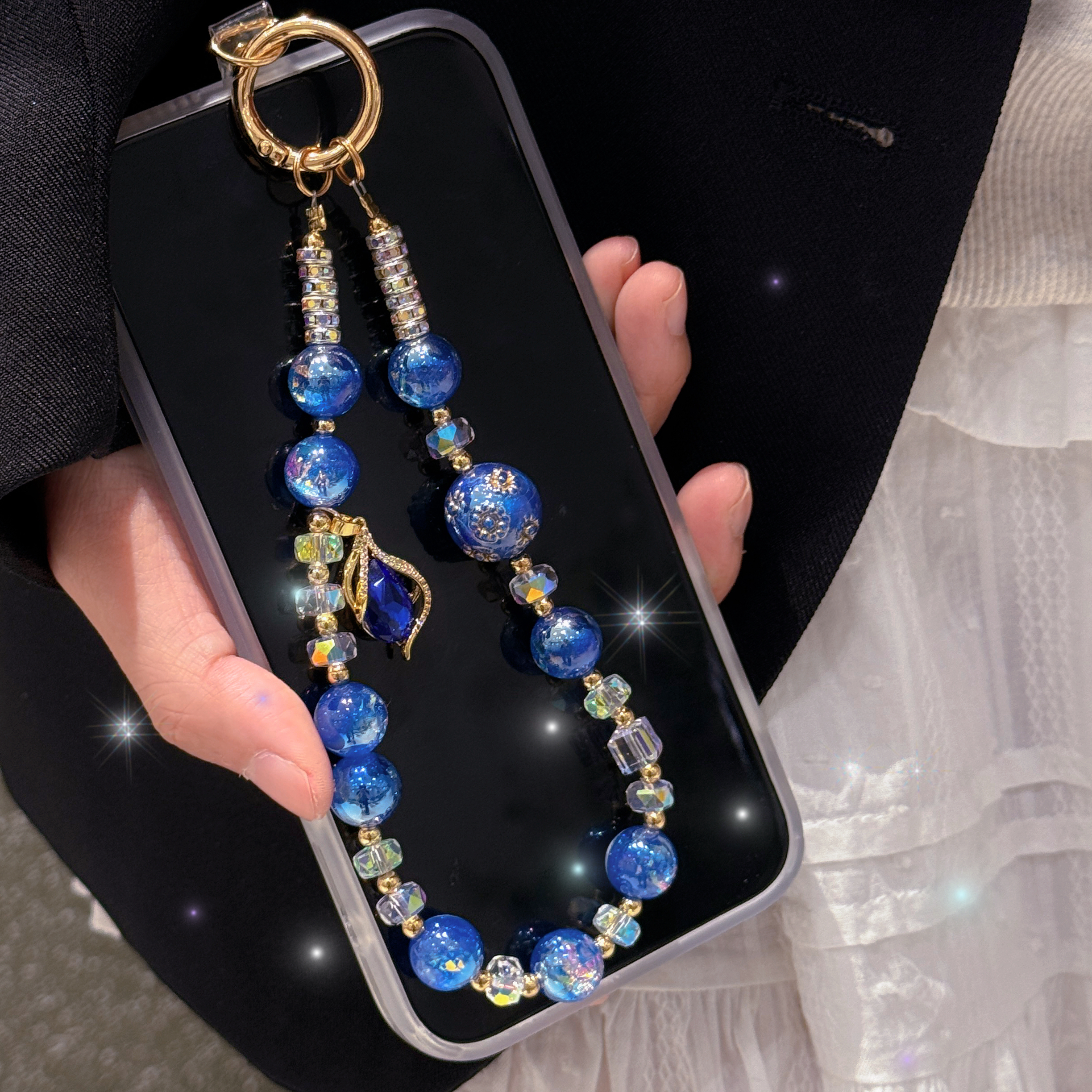 Sparkling Spring & Crystal Bead Phone Charms