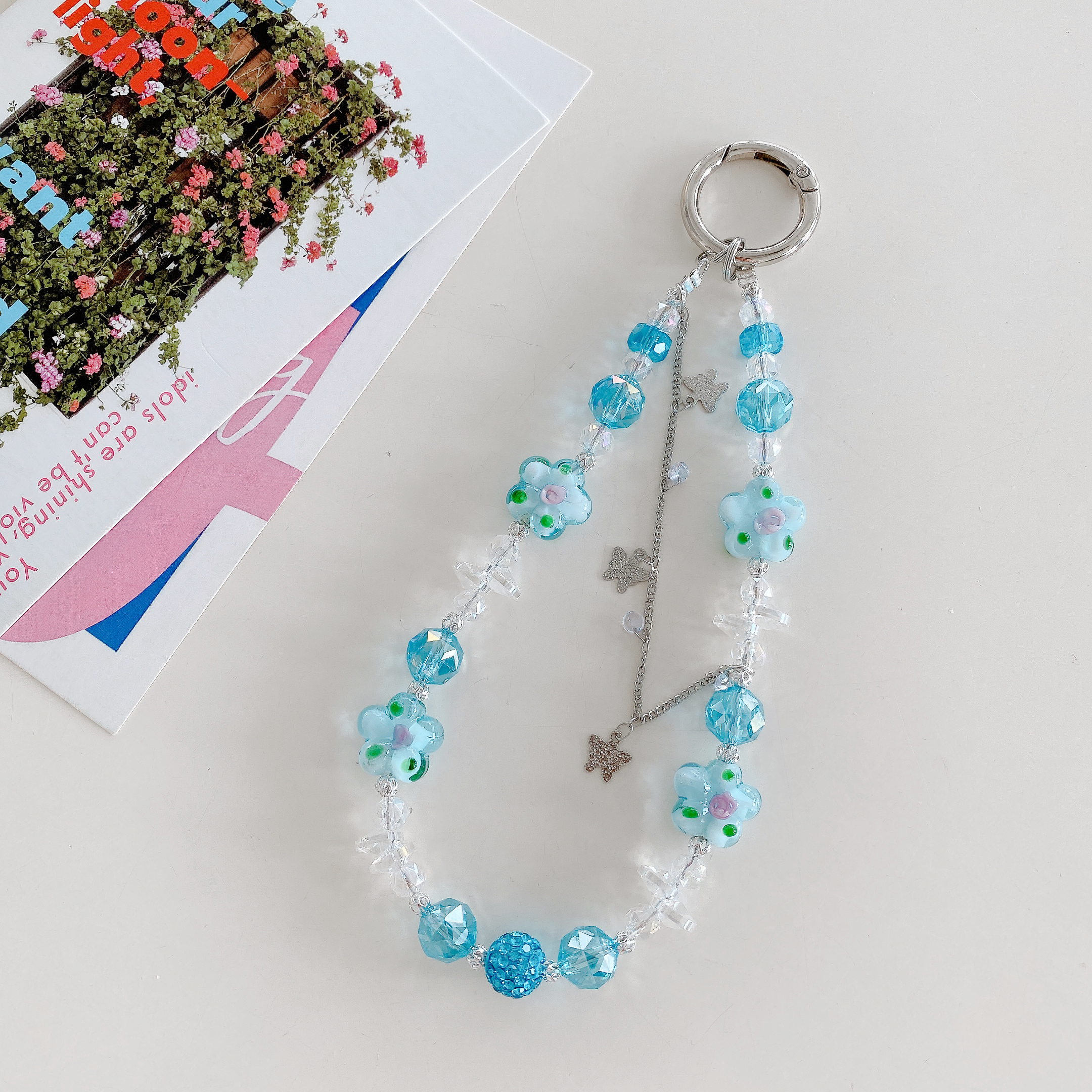 Floral Crystal & Charm Phone Charms