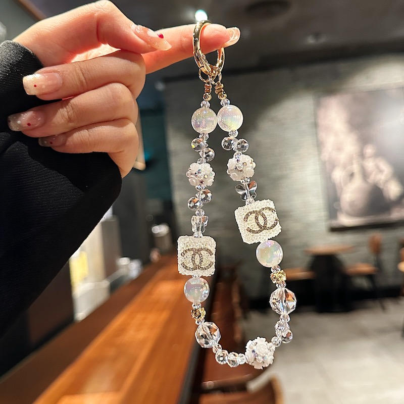 Elegant Crystal Cube & Bead Phone Charms
