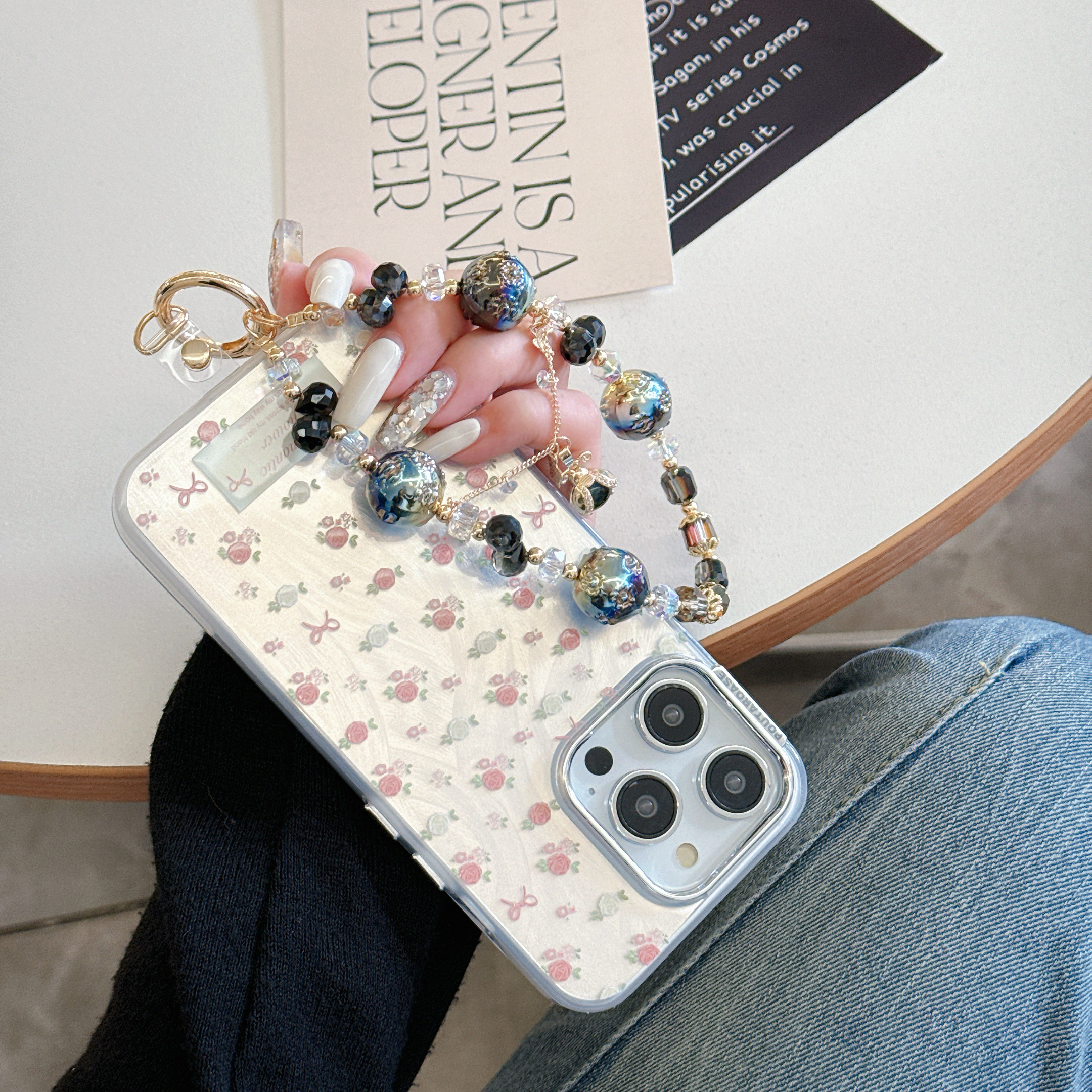 Elegant Crystal & Floral Phone Chains