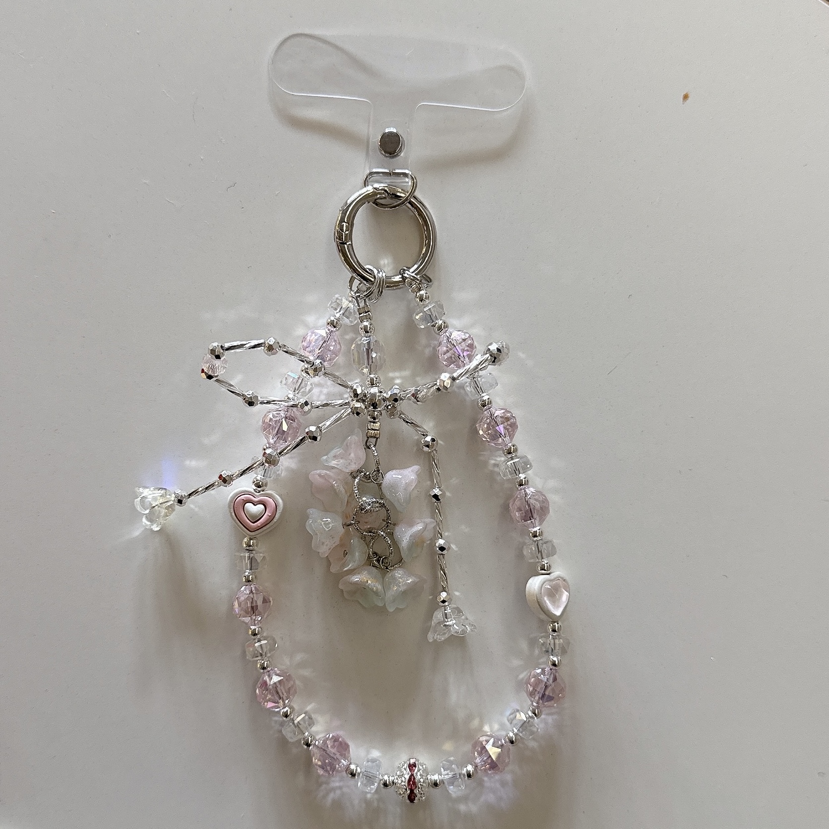 Delicate Flower & Crystal Phone Charms