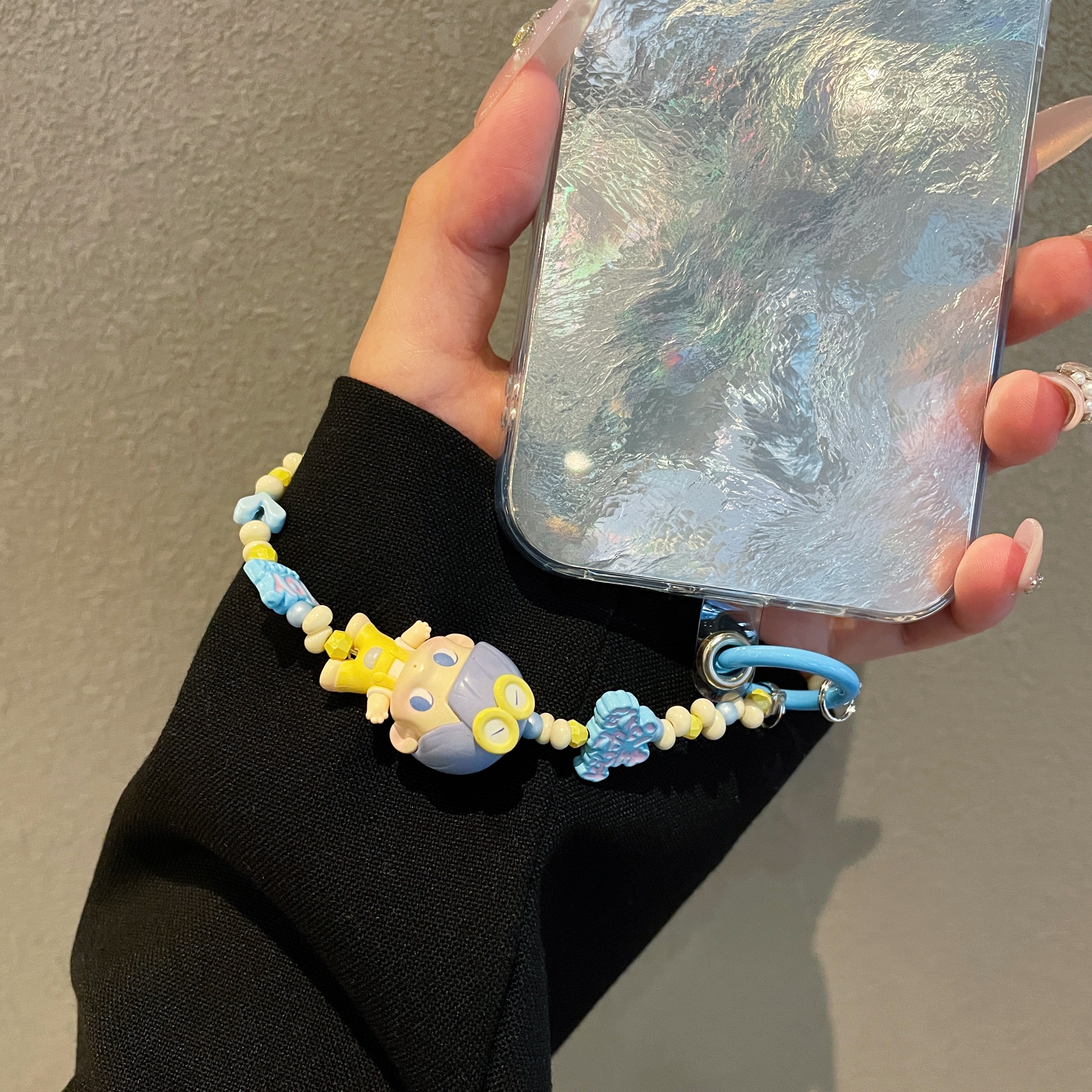 Playful Character & Flower Bead Phone Charms