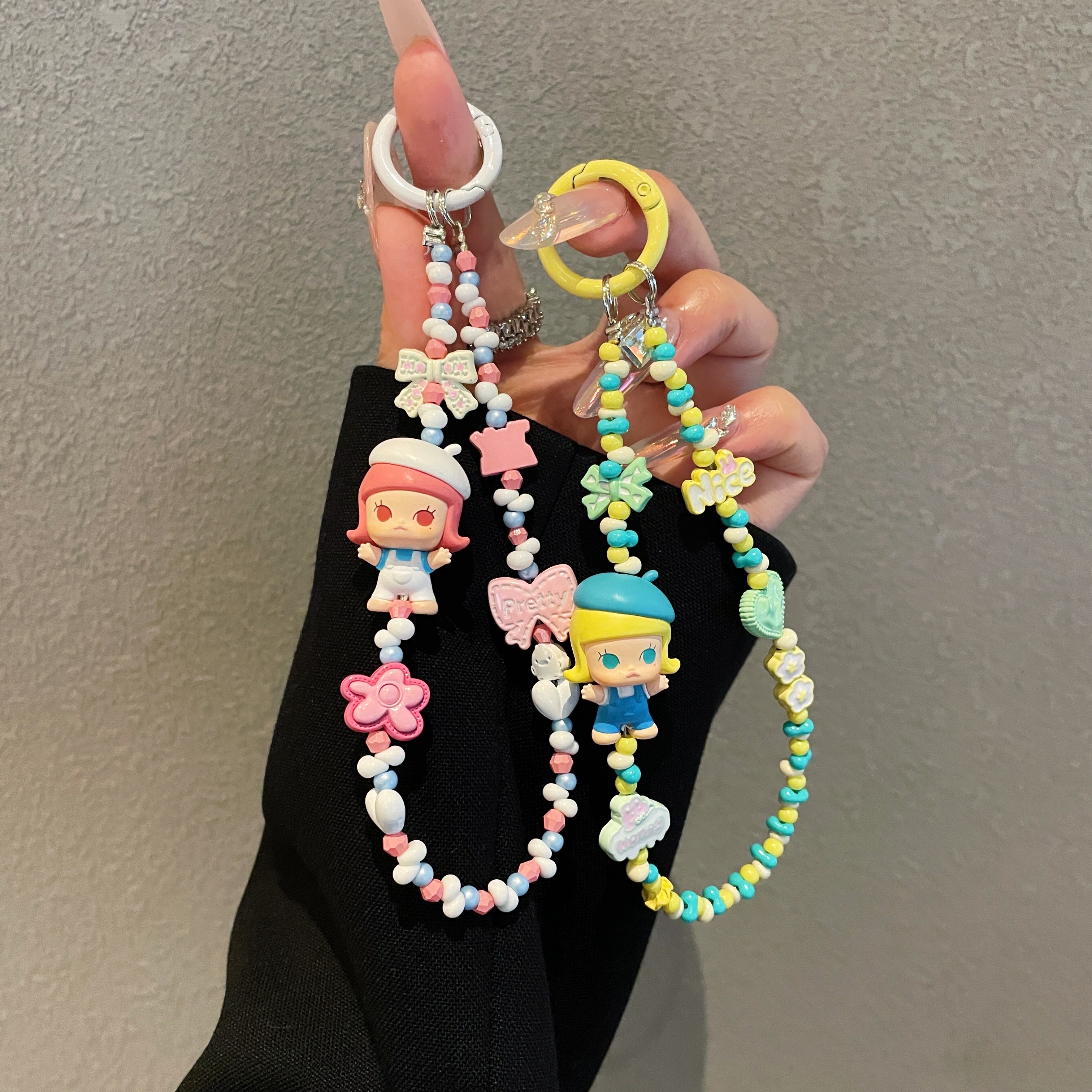 Colorful Character Bead Phone Charms