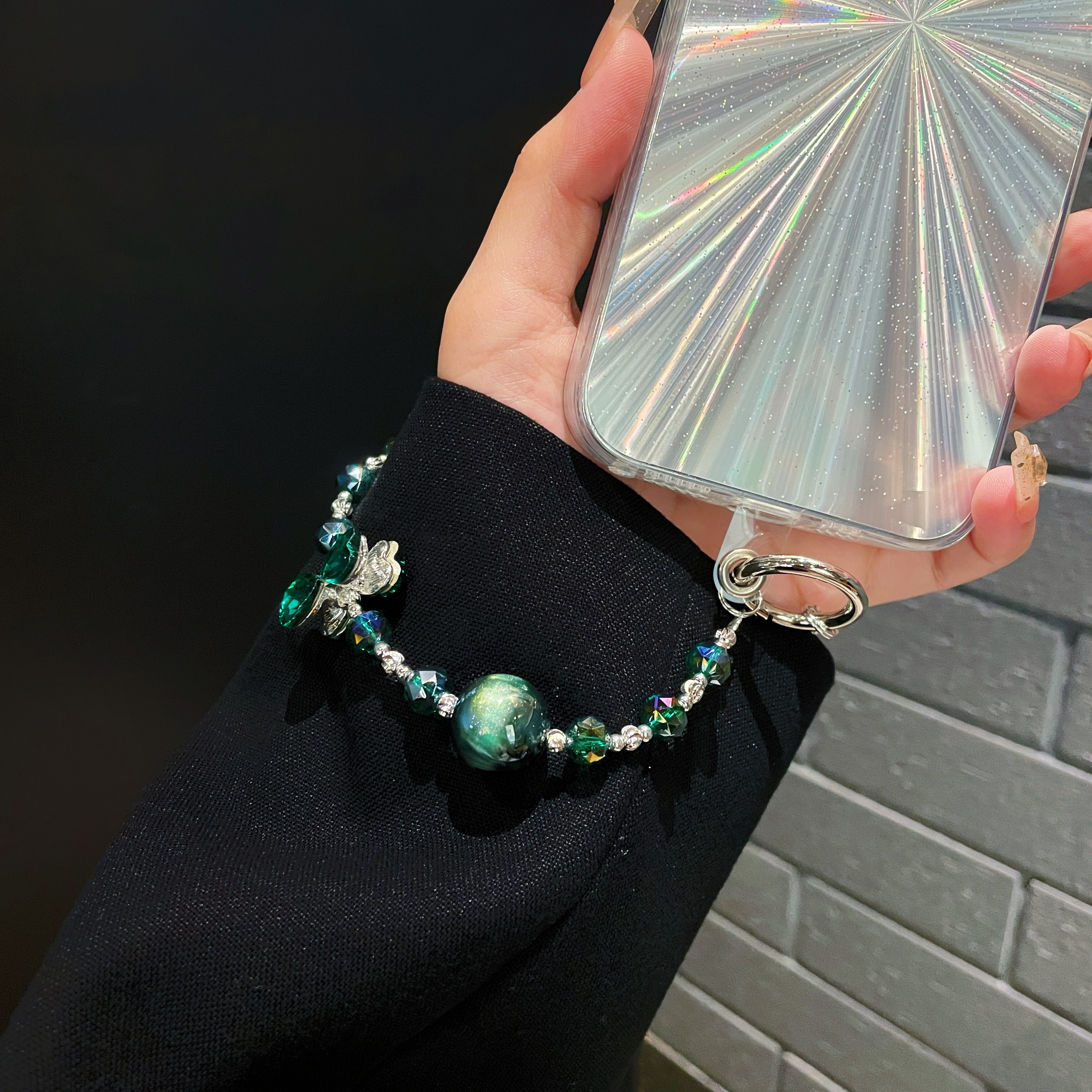 Mystical Butterfly and Galaxy Charm Phone Chains