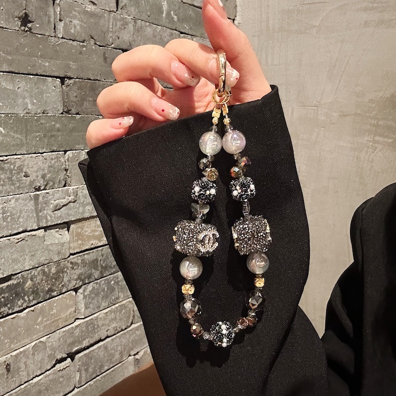 Elegant Crystal Cube & Bead Phone Charms