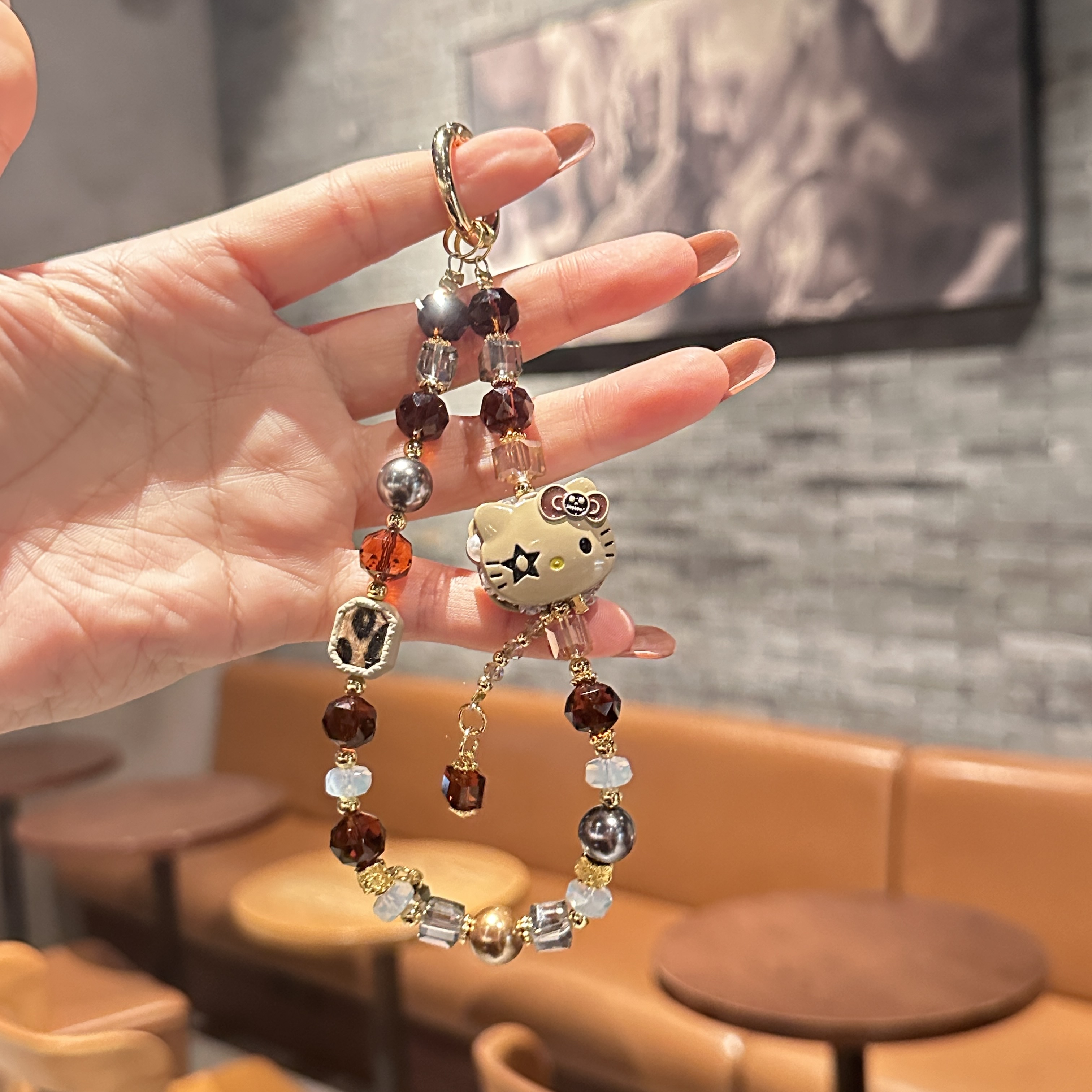 Glamorous Hello Kitty & Crystal Phone Charm