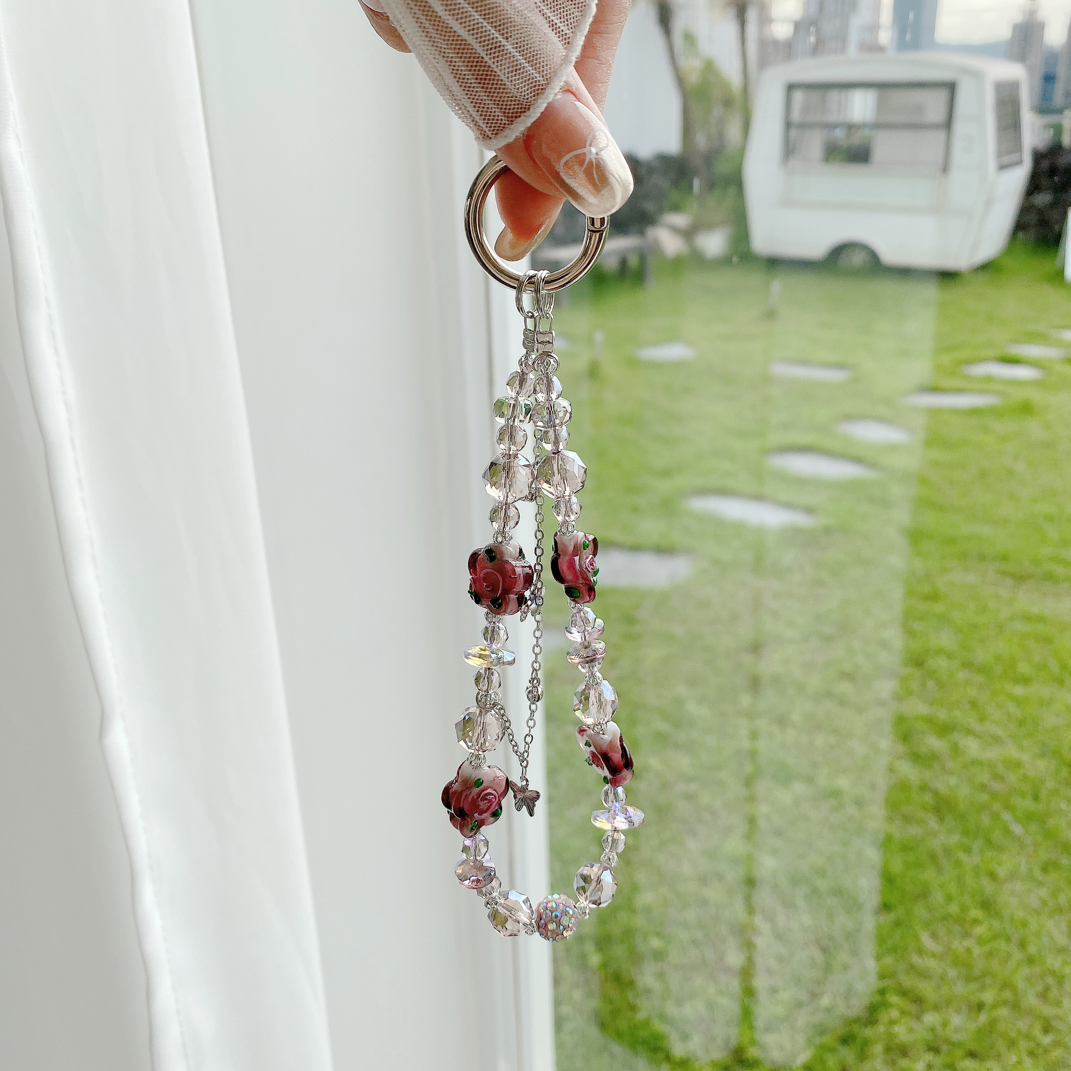 Floral Crystal & Charm Phone Charms