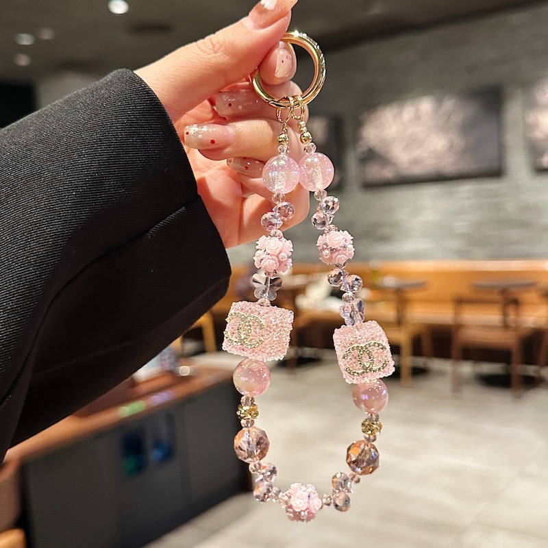 Elegant Crystal Cube & Bead Phone Charms