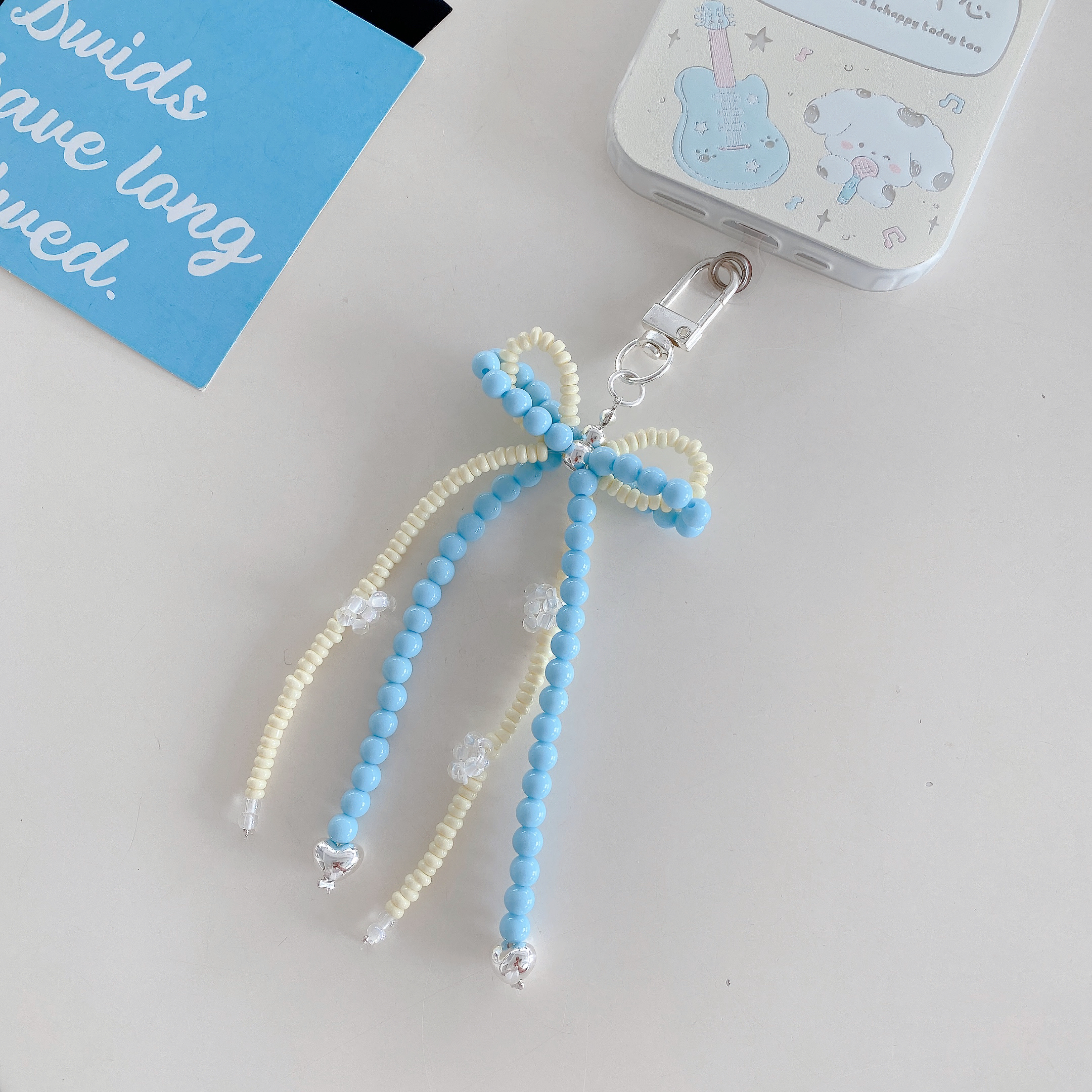 Playful Beaded Bow Phone Charms