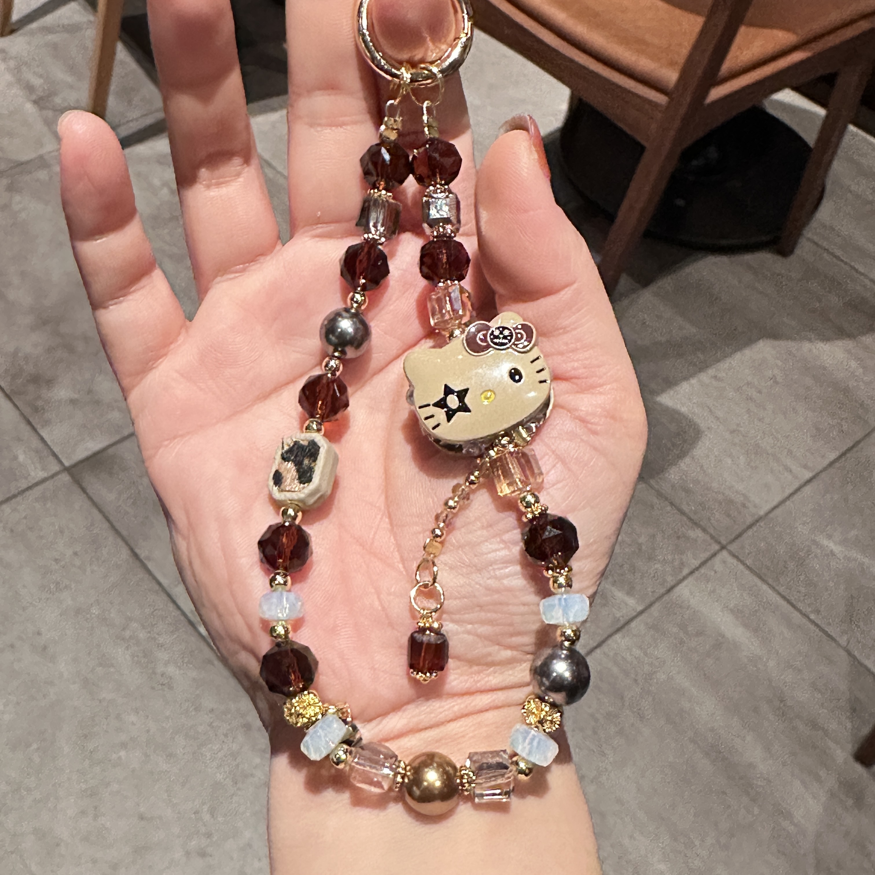 Glamorous Hello Kitty & Crystal Phone Charm