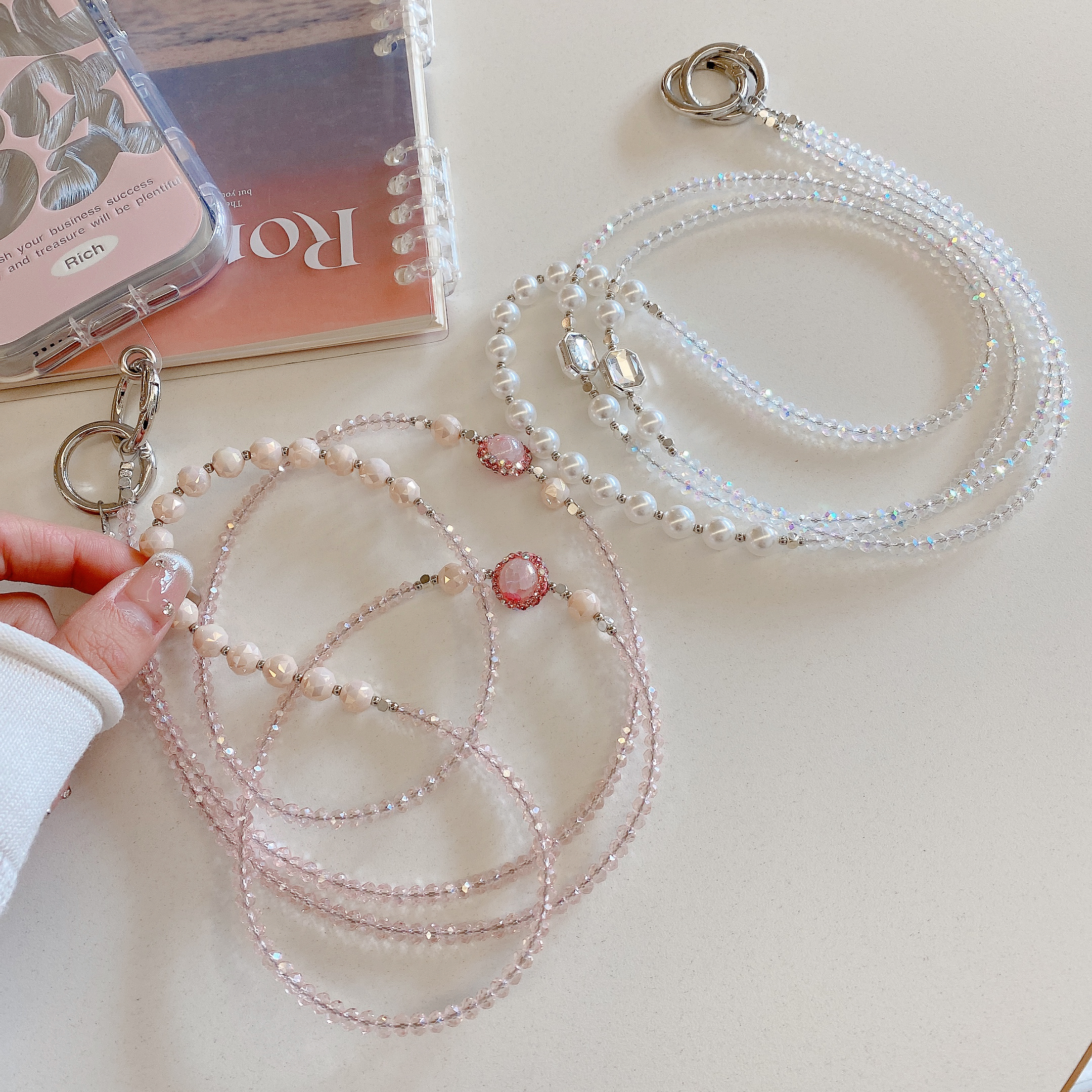 Elegant Beaded Phone Charms Collection