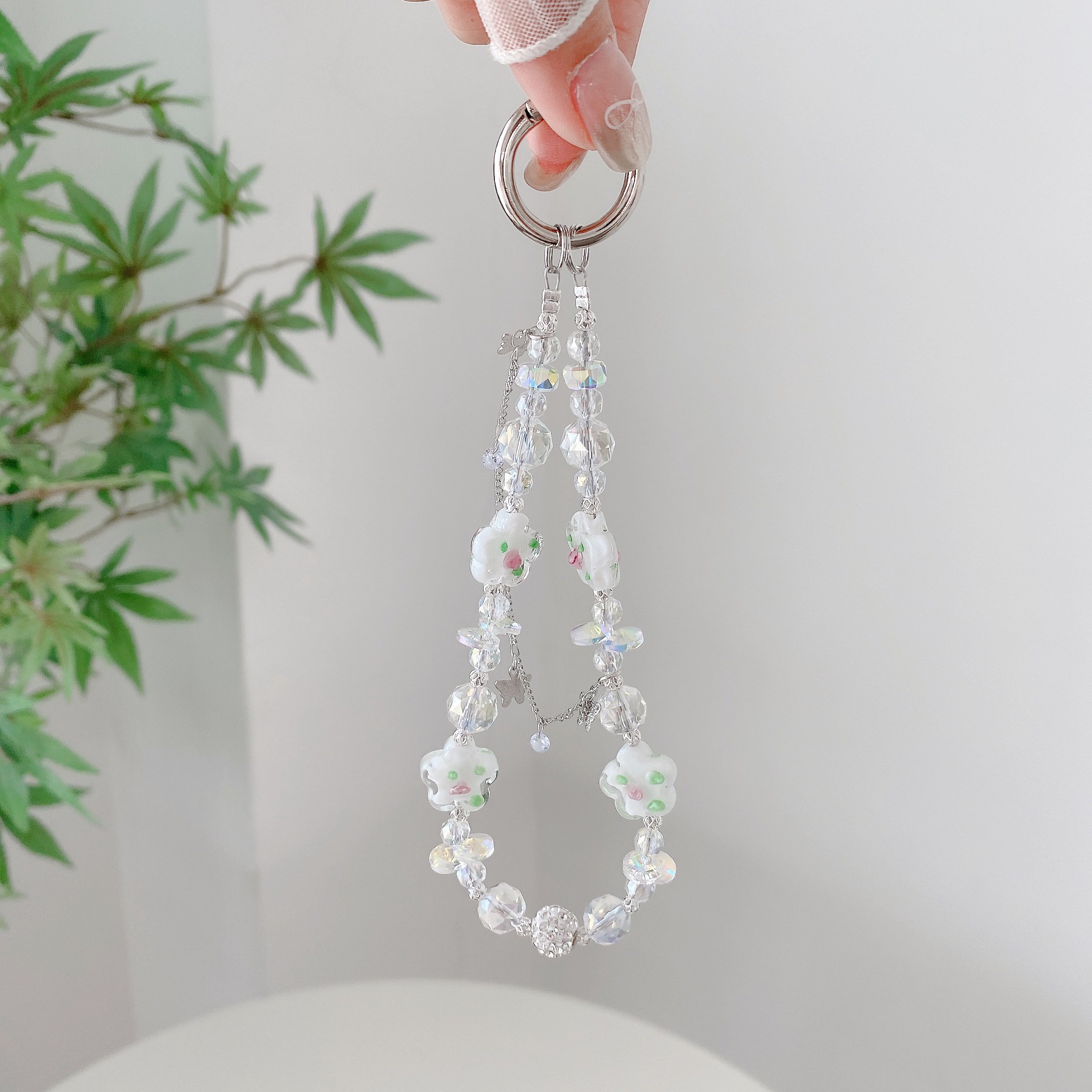 Floral Crystal & Charm Phone Charms