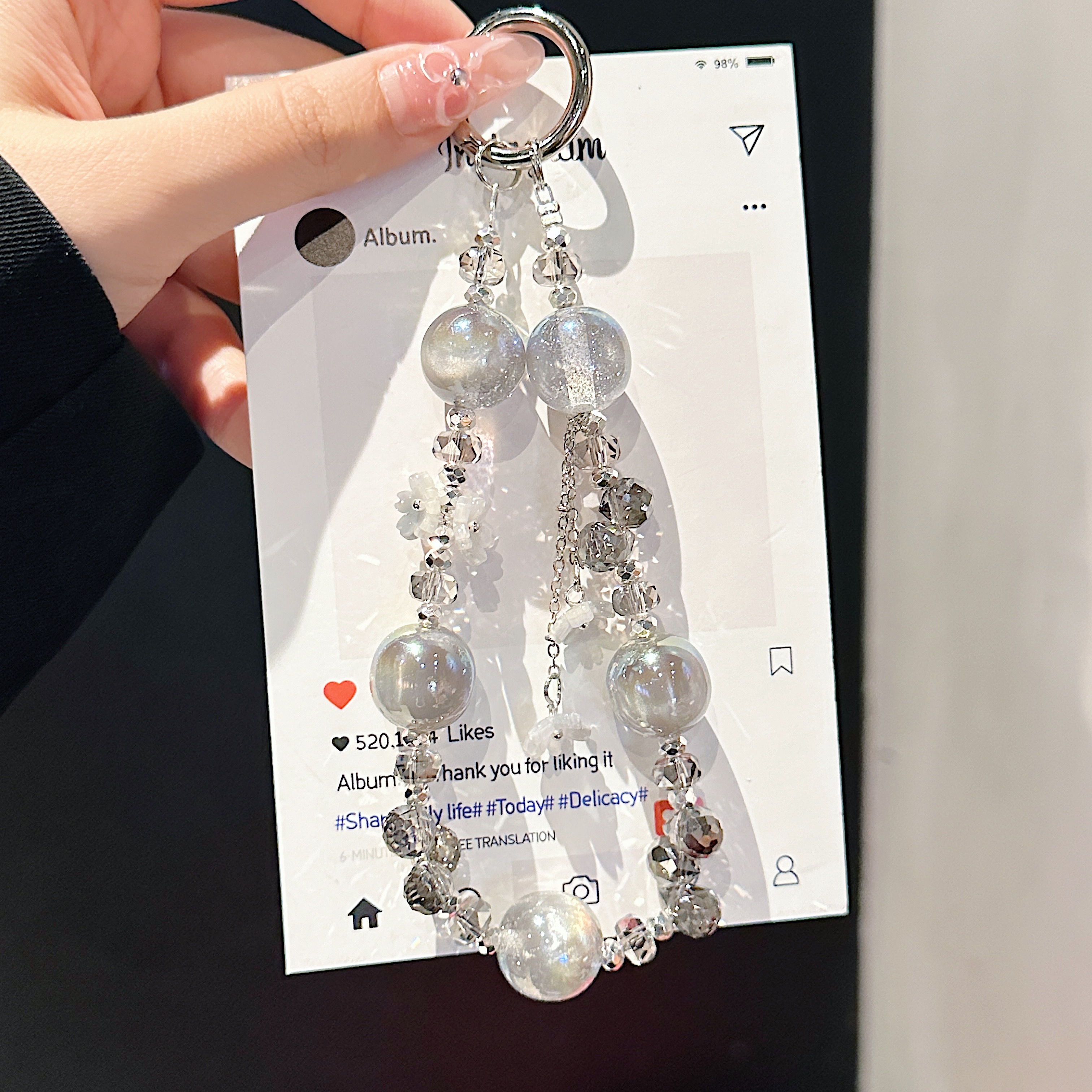 Floral & Crystal Bead Phone Charms