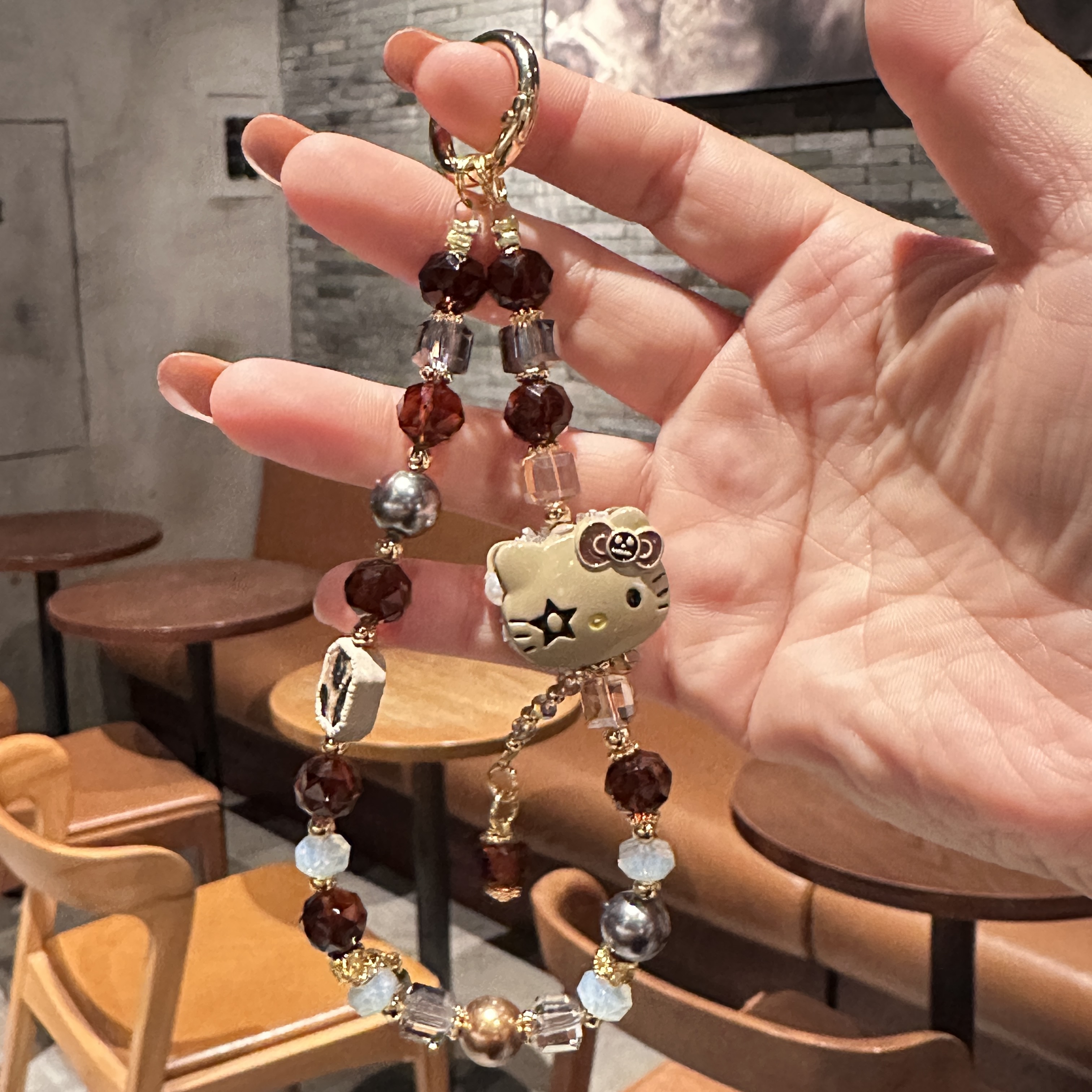 Glamorous Hello Kitty & Crystal Phone Charm