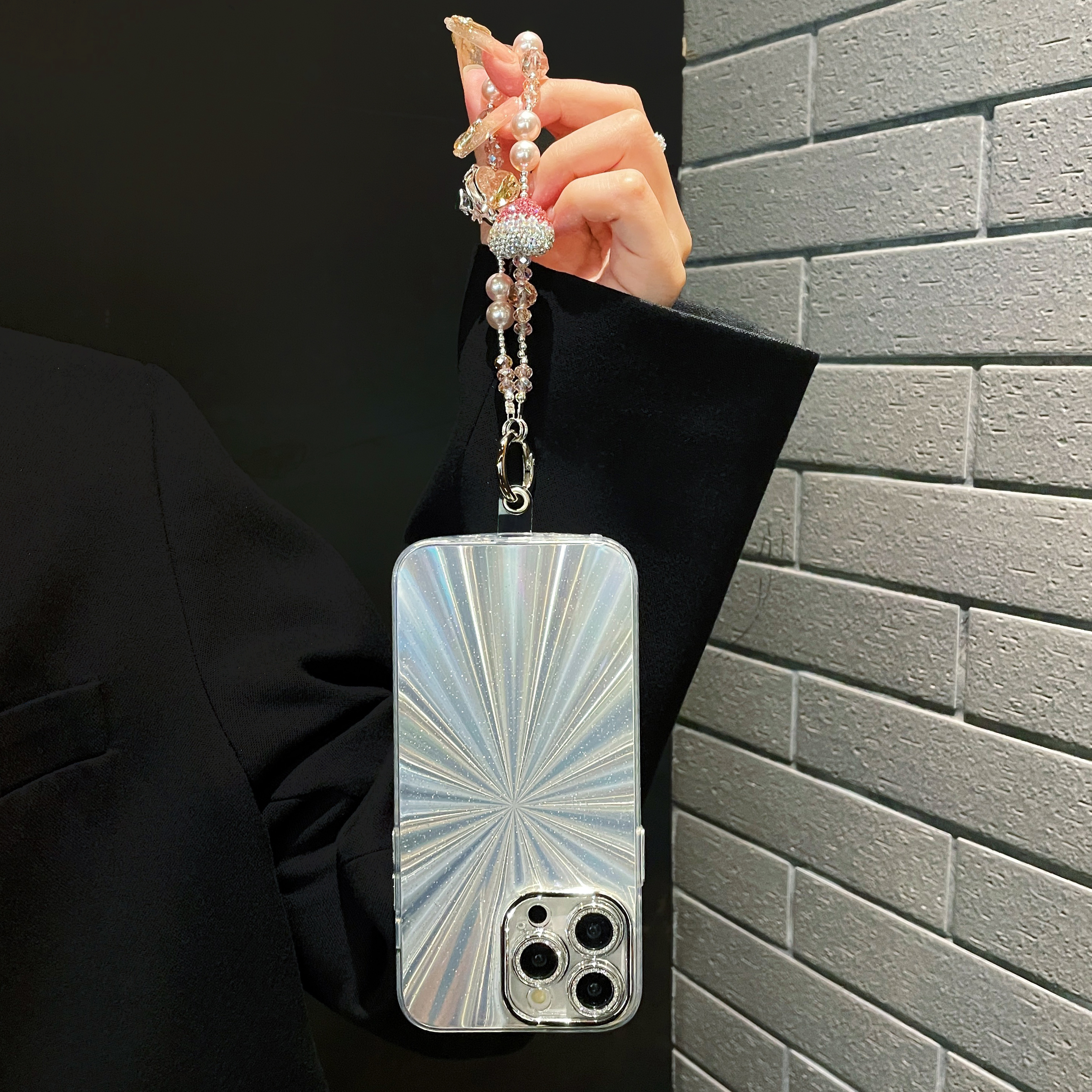 Sparkling Heart & Crystal Charm Phone Chains