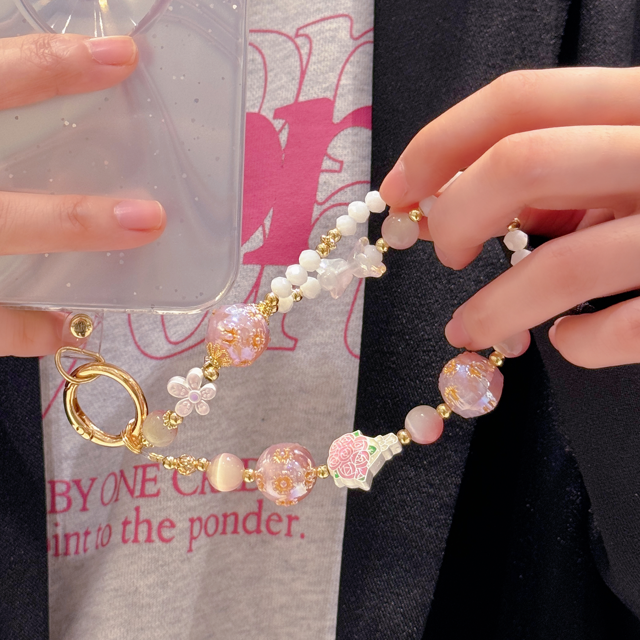 Sparkling Spring & Crystal Bead Phone Charms