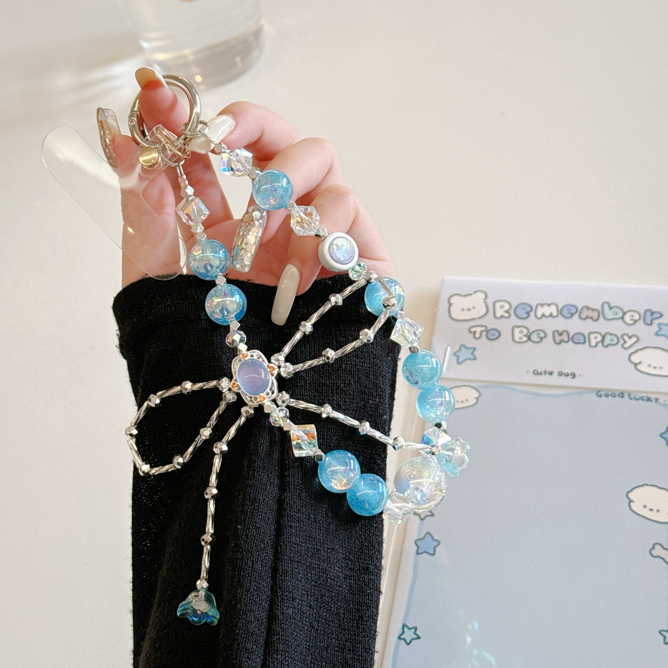 Delicate Flower & Crystal Phone Charms