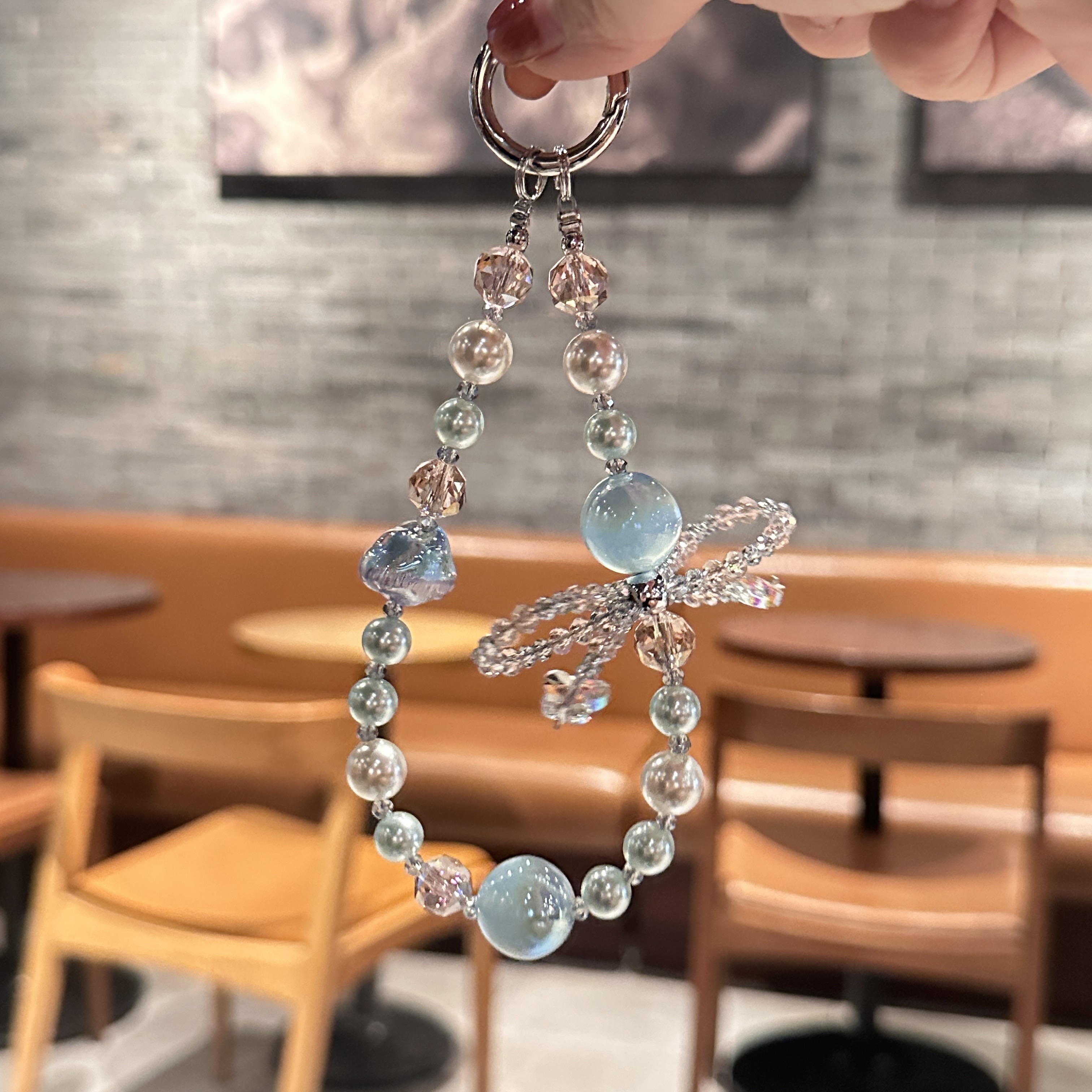 Dreamy Dragonfly & Pearl Phone Charms