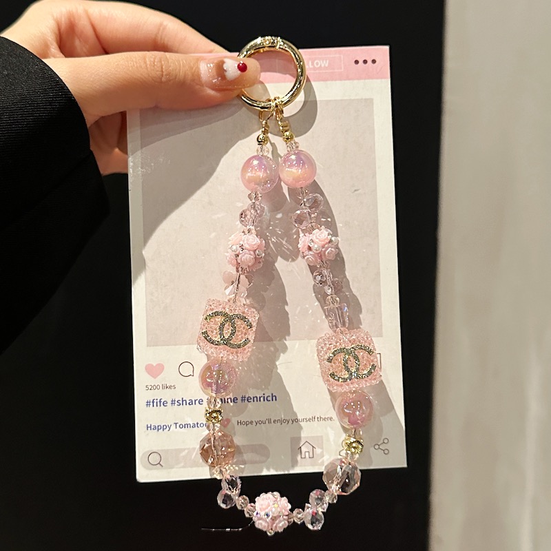 Elegant Crystal Cube & Bead Phone Charms