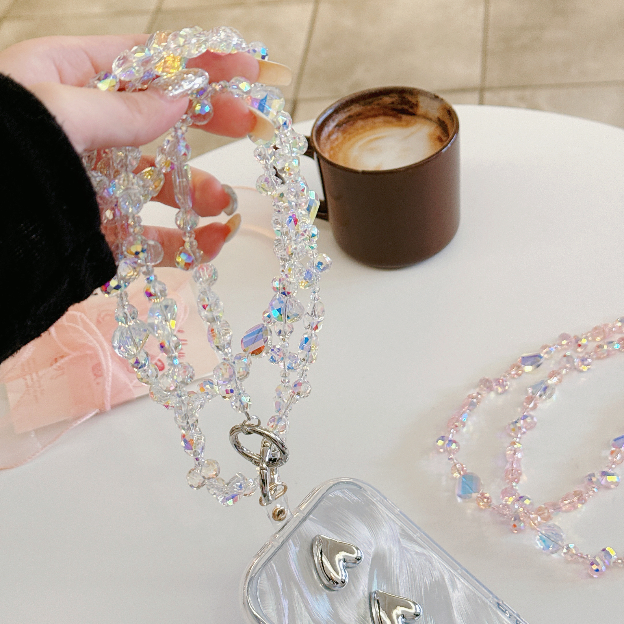 Shimmering Crystal Bead Phone Chains