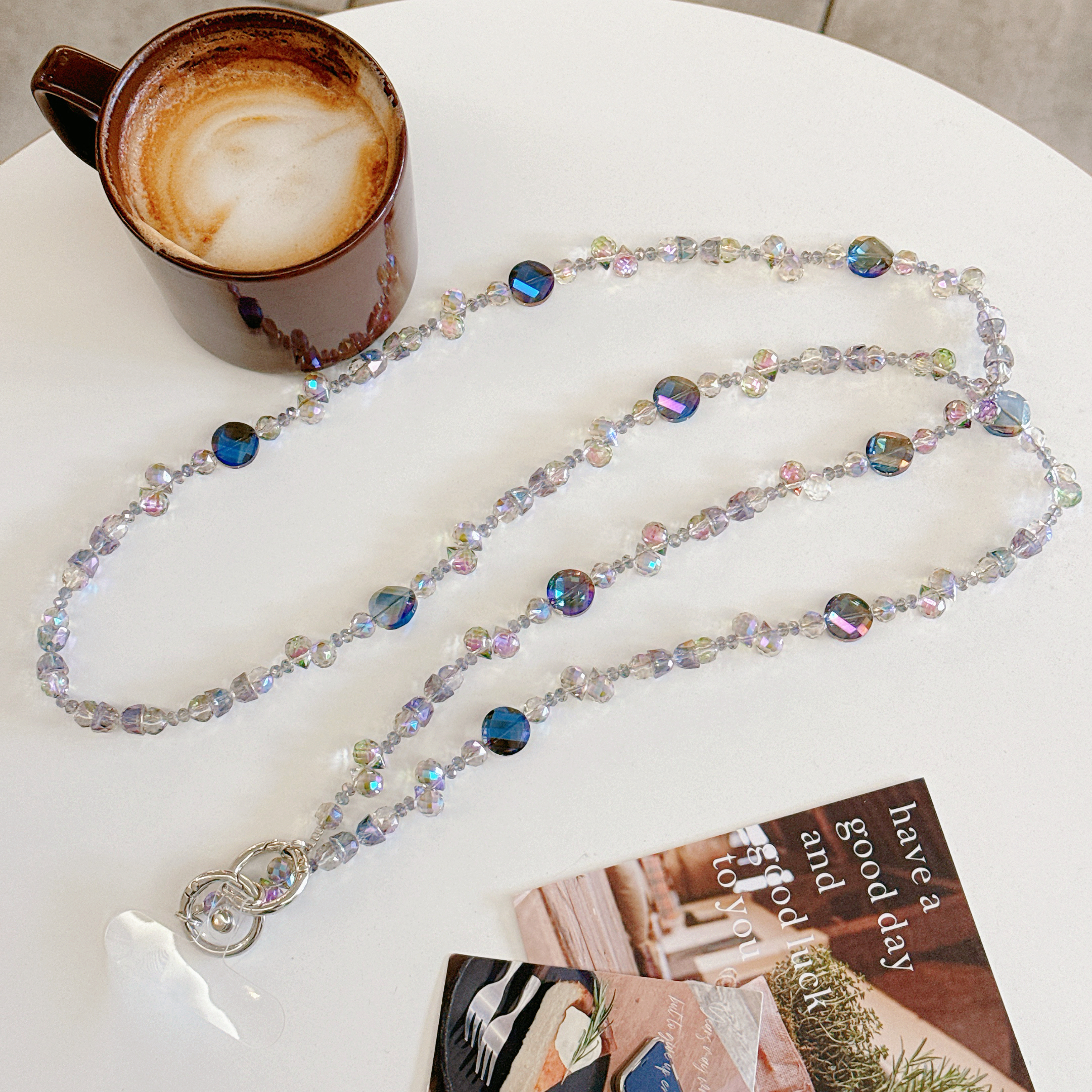 Shimmering Crystal Bead Phone Chains