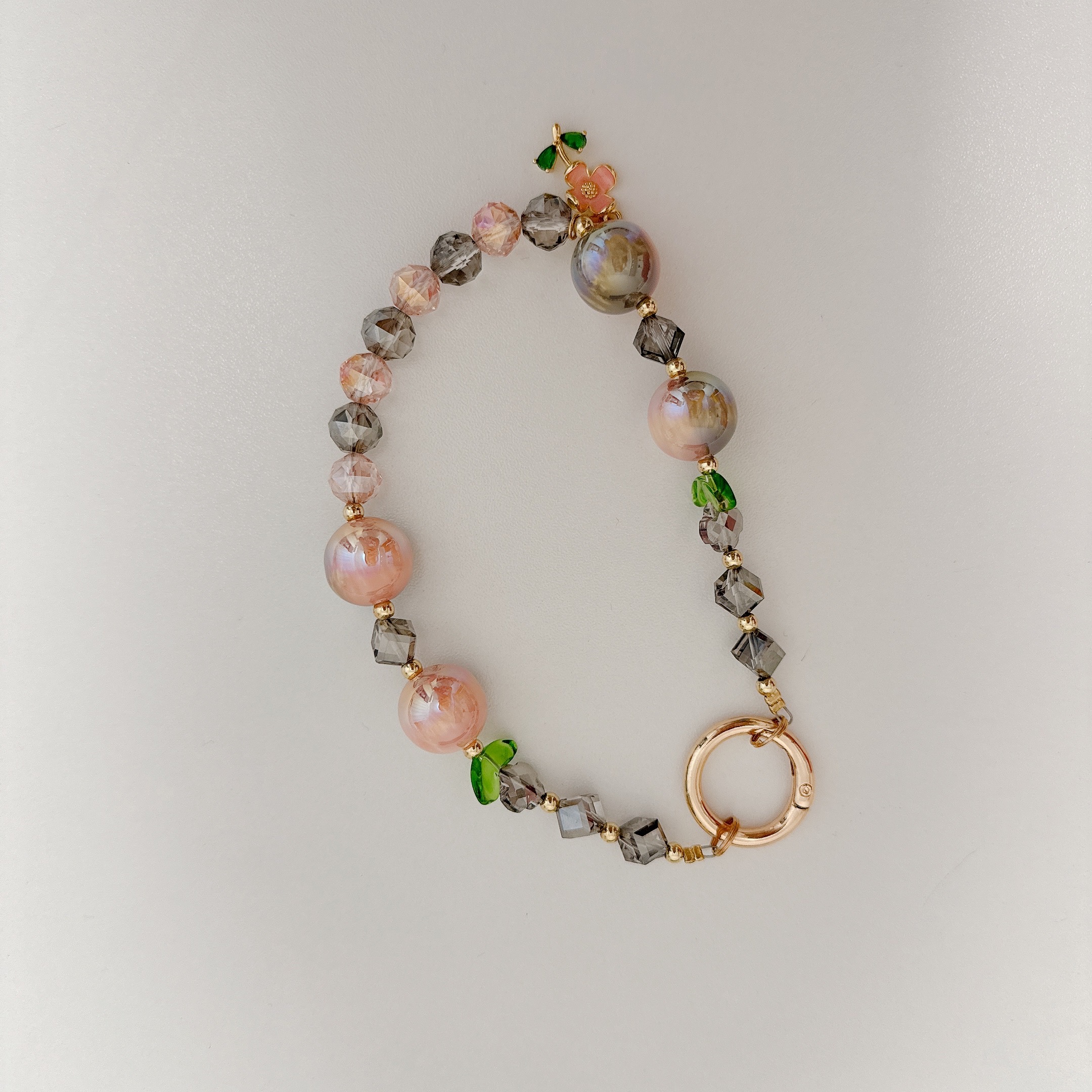 Iridescent Gem & Floral Charm Phone Chains