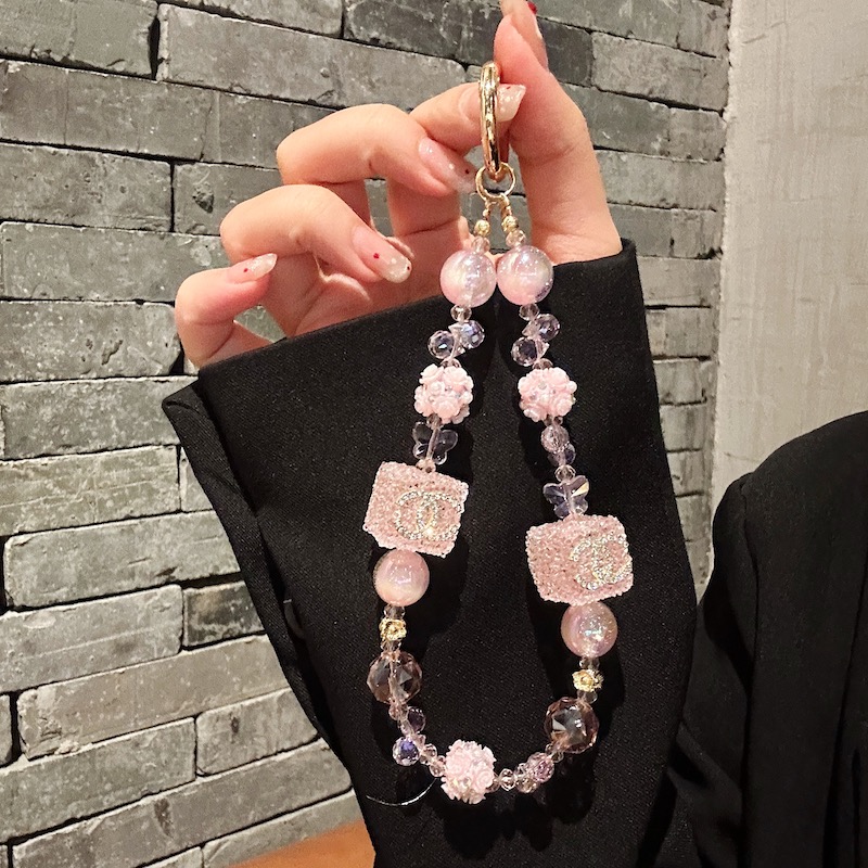 Elegant Crystal Cube & Bead Phone Charms