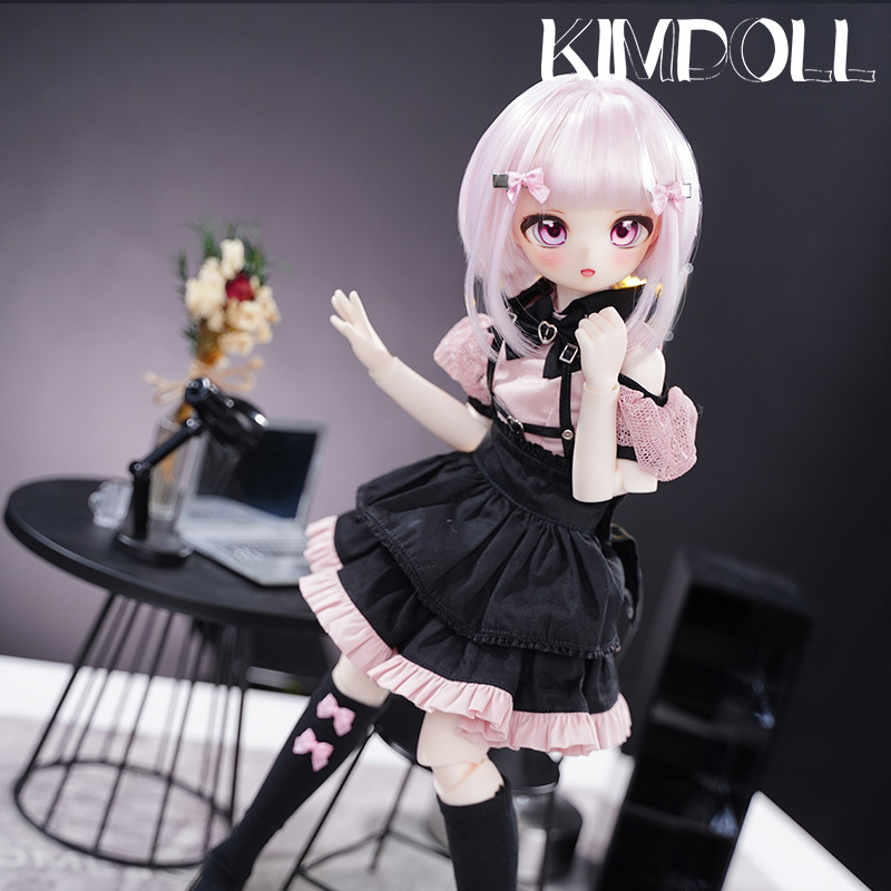KIMDOLL Resin Doll Peach Jirai Kei– A Genuine Anime - style 4 - scale BJD Doll with Ball - jointed Figure