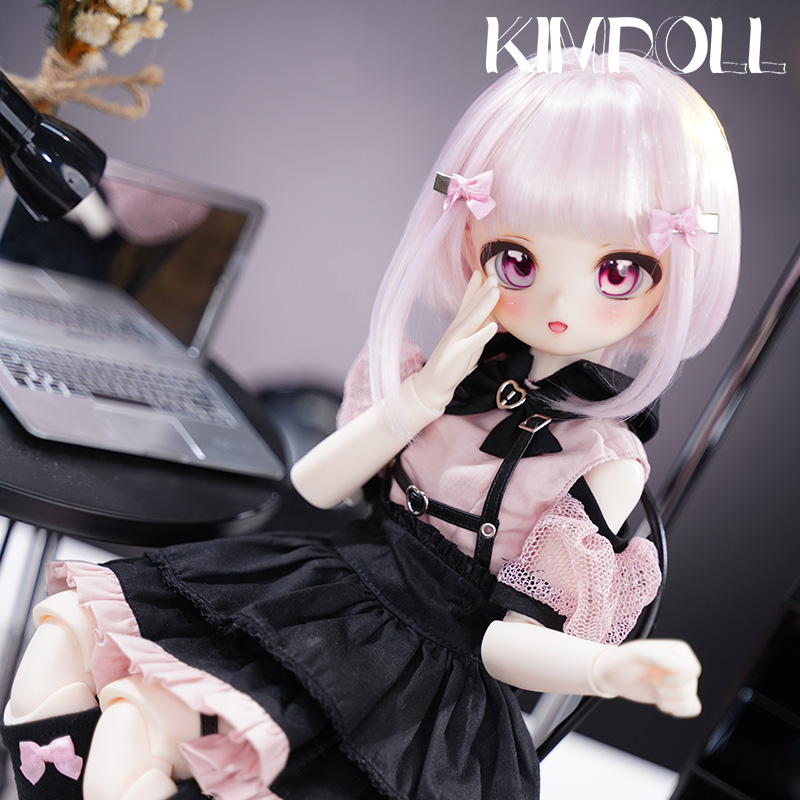 KIMDOLL Resin Doll Peach Jirai Kei– A Genuine Anime - style 4 - scale BJD Doll with Ball - jointed Figure