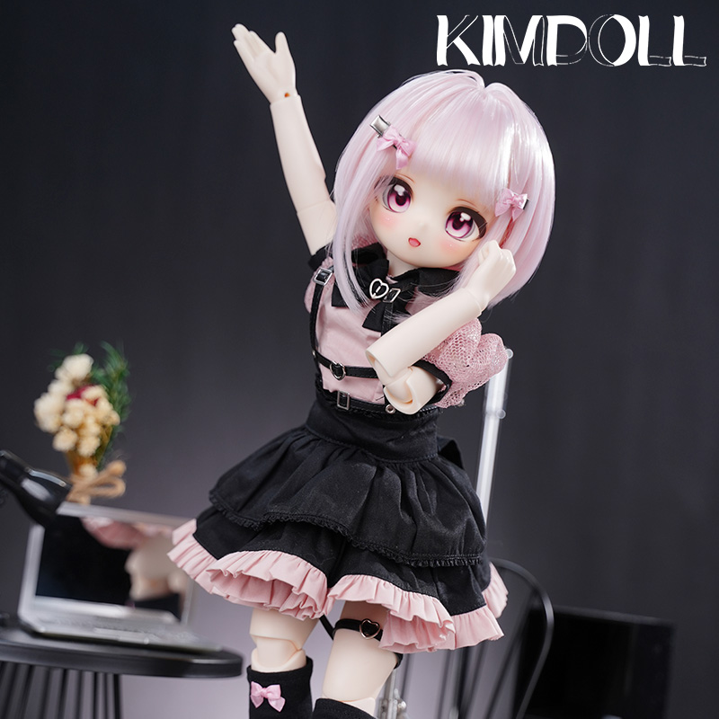 KIMDOLL Resin Doll Peach Jirai Kei– A Genuine Anime - style 4 - scale BJD Doll with Ball - jointed Figure