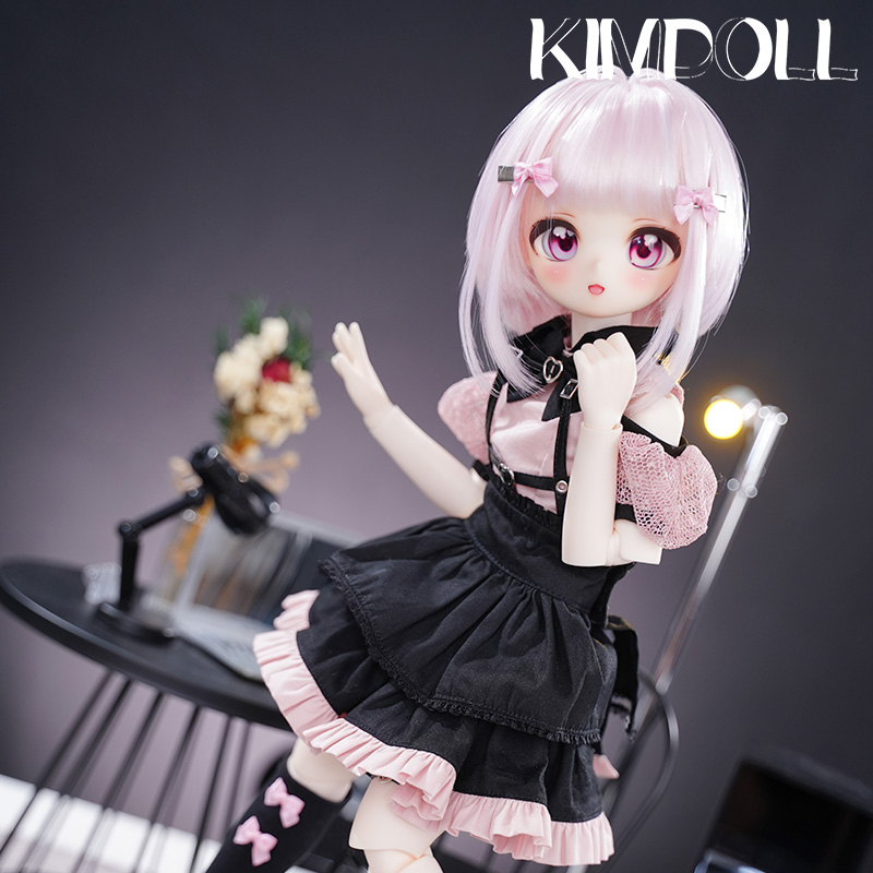 KIMDOLL Resin Doll Peach Jirai Kei– A Genuine Anime - style 4 - scale BJD Doll with Ball - jointed Figure