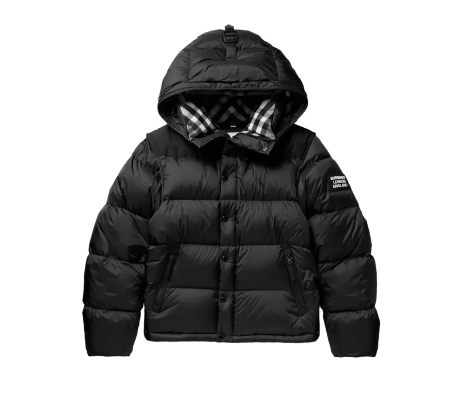 Burberry Convertible Puffer Jacket Coat Vest Black