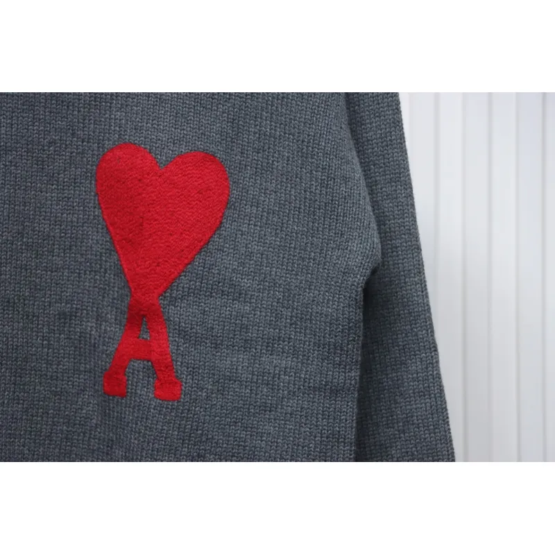 AMI Paris Ami de Coeur Sweater Grey