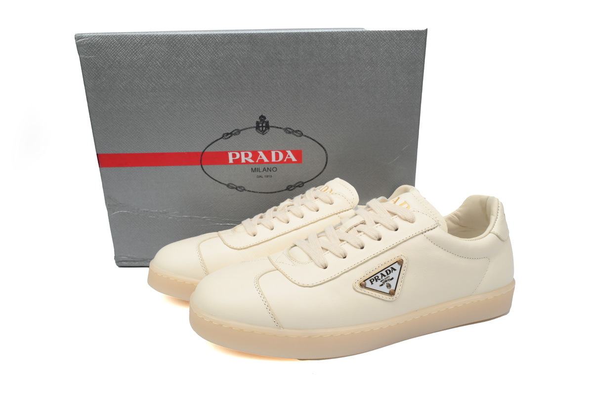 Prada Downtown Low Sneakers Rice White