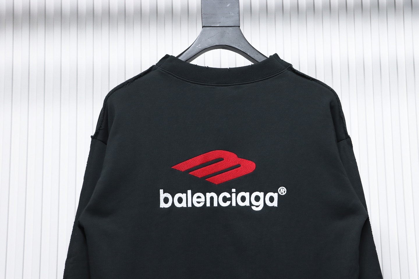 Balenciaga Double Front Crewneck Hoodie Black