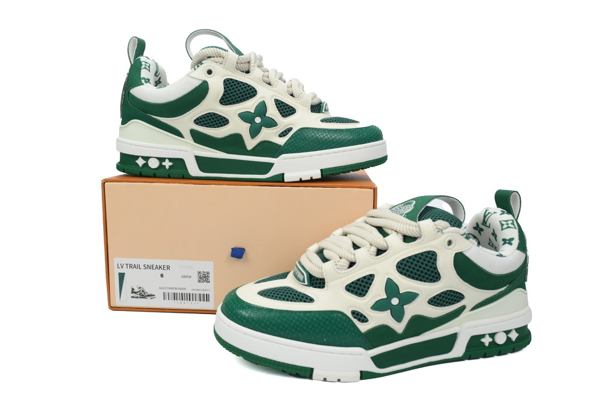 Louis Vuitton Skate Sneaker Green White 1AC520