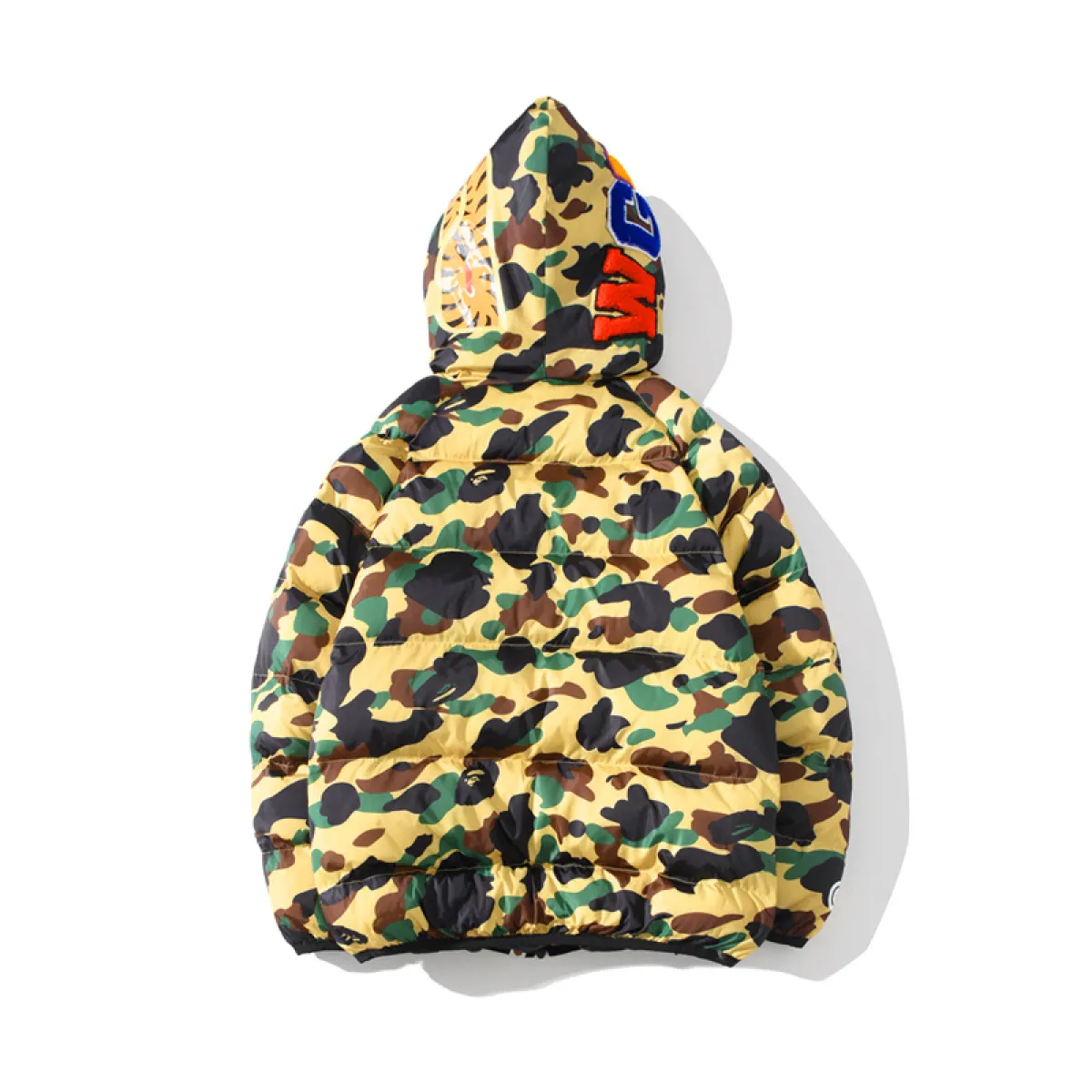 Bape Shark Parka Jacket Red & Yellow & Blue
