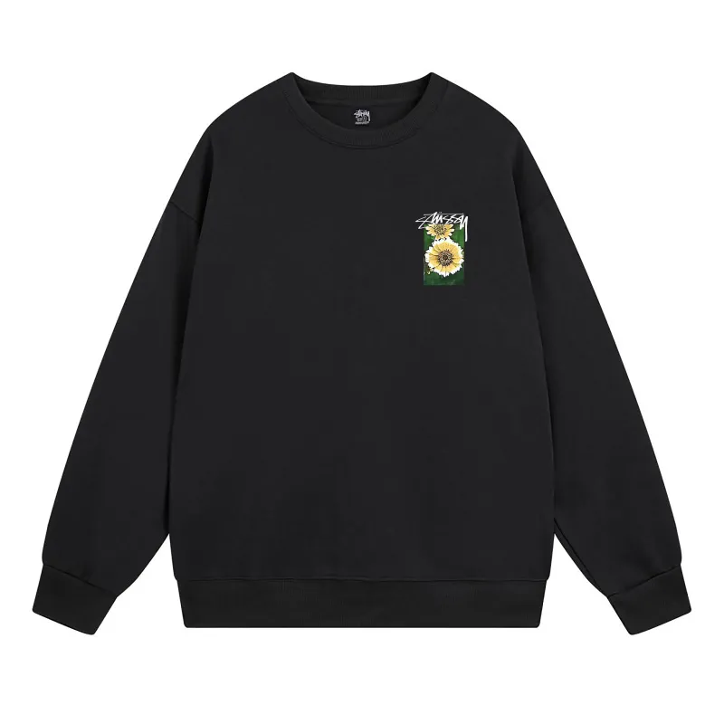 Stussy Flower Grid Pigment Dyed Hoodie Black