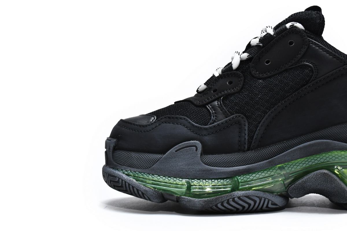 Balenciaga Triple S Black Green 544351 W09ON 1047