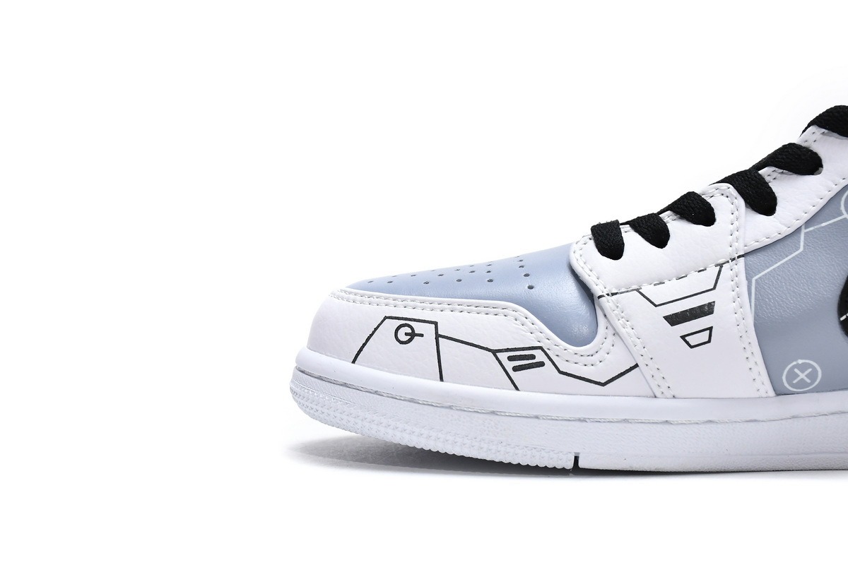 Air Jordan 1 Mid PS5 White Grey Black 554724-130