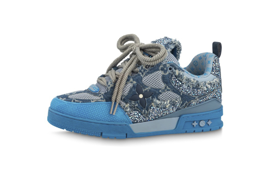 Louis Vuitton Skate Trainer Blue Swarovski Monogram 1ABMHB
