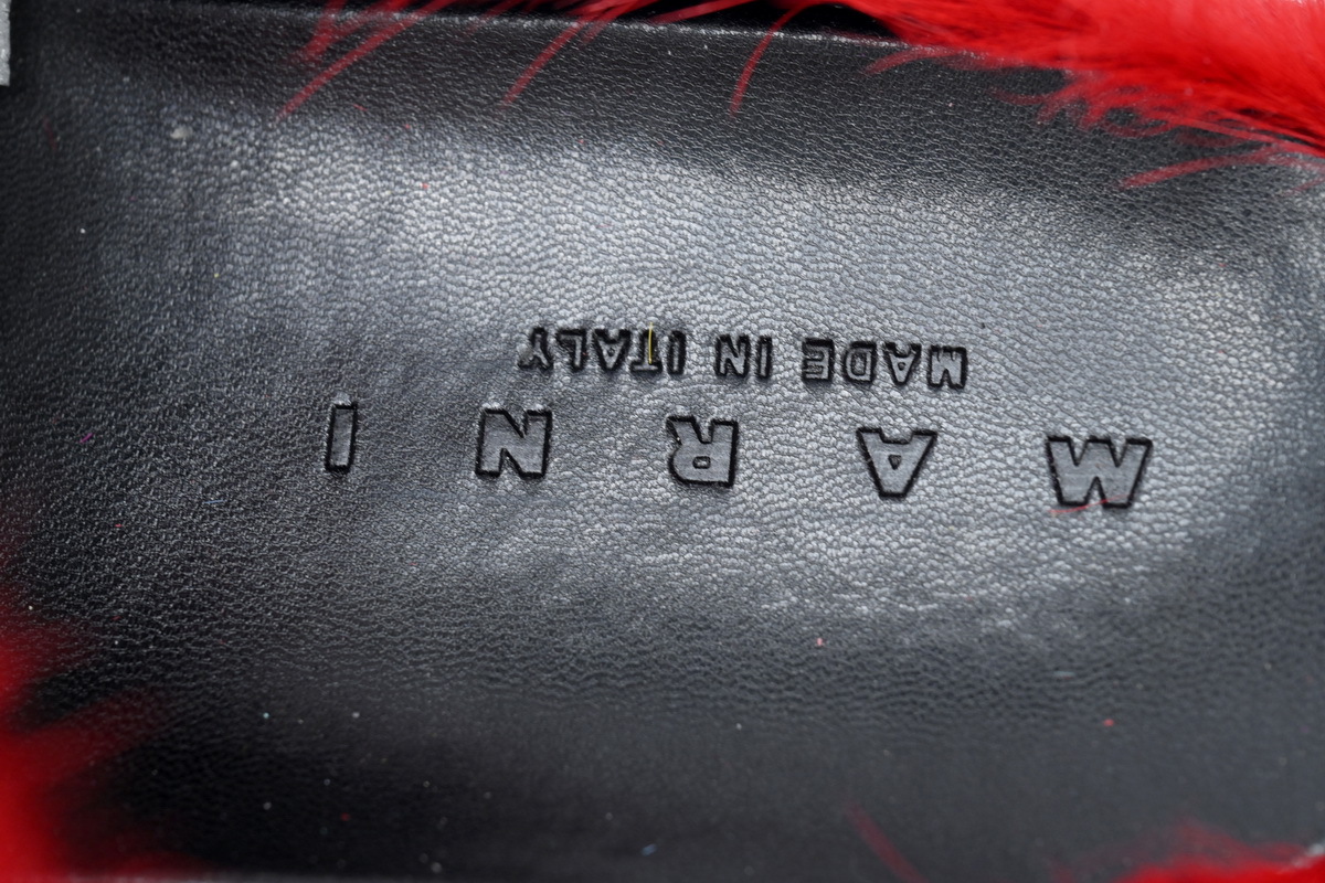 Marni Loafers Long-hair Calfskin Fussbett Sabot Red