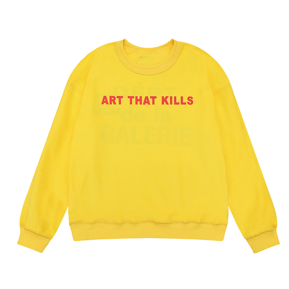 Gallery Dept Hoodie Art That Kills CREWNECK Yellow Black