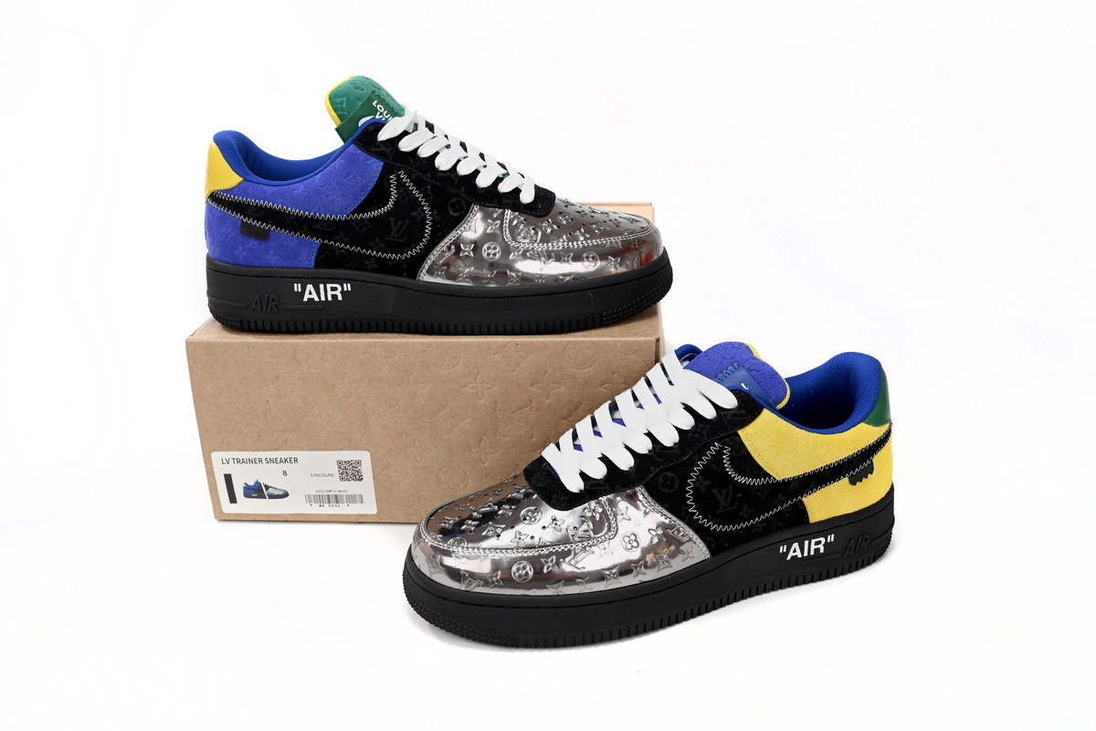 Louis Vuitton Nike Air Force 1 Silver Yellow 1A9VCH