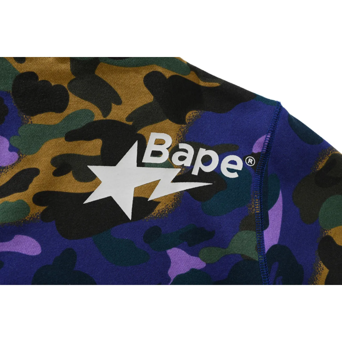 BAPE x Heron Preston Mix 1st Camo Shark Relaxed Fit Full Zip Hoodie Purple
