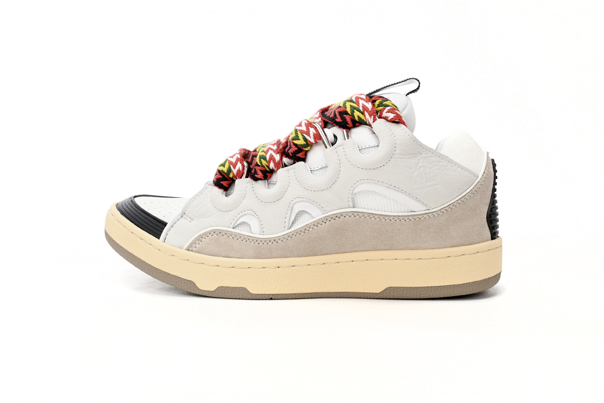 Lanvin Leather Curb White Ivory Thick Tongue